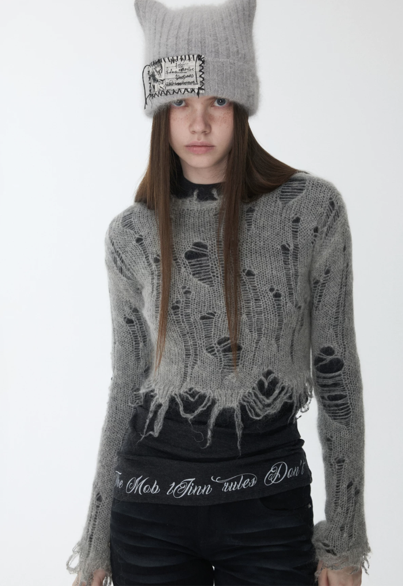 IN STOCK ♱ MOHAIR DISTRESSED FITTED CROPPED SWEATER - 3colors - Image 22