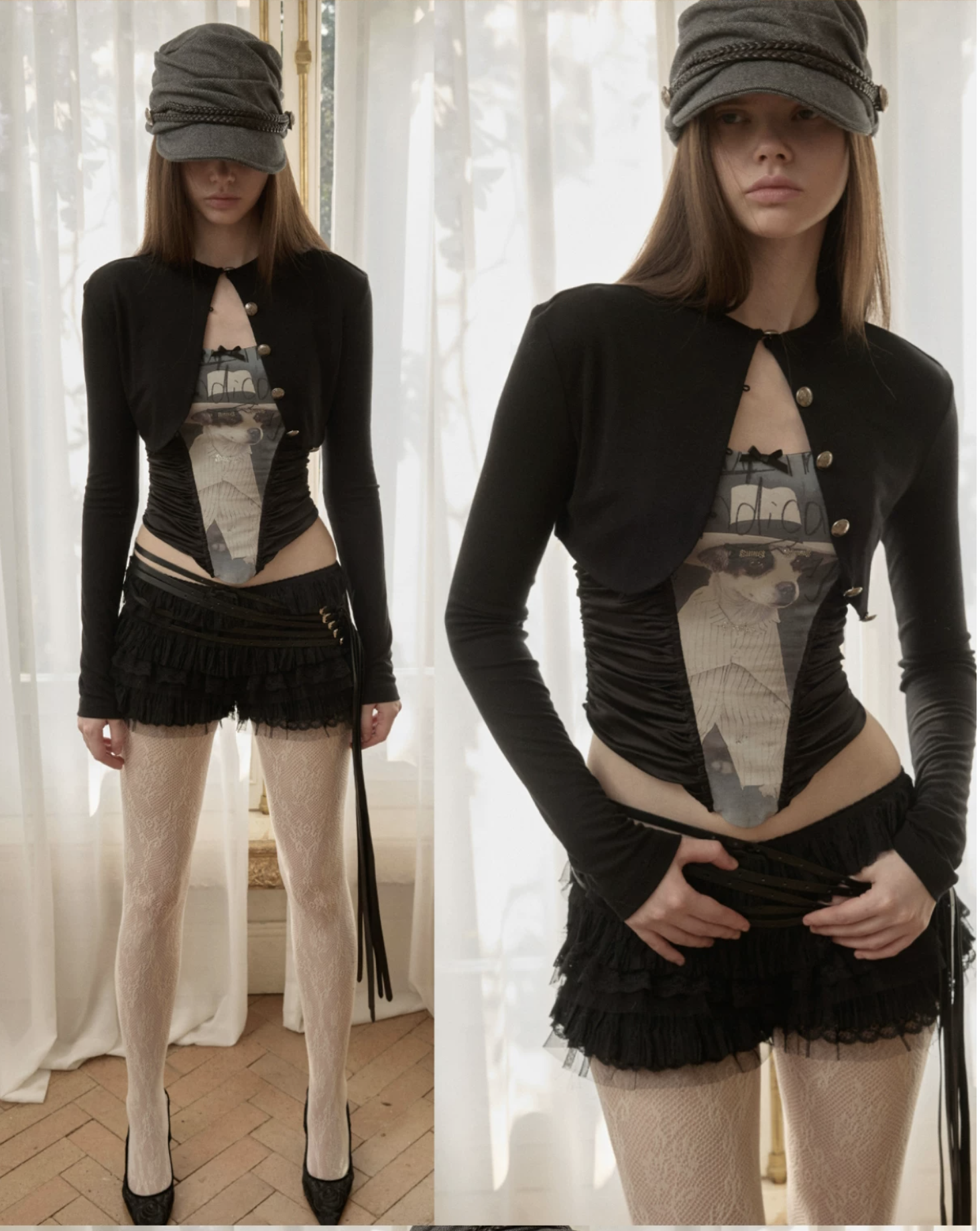 IN STOCK ♱ METAL BUTTON CROPPED KNIT BOLERO JACKET - 2colors - Image 19