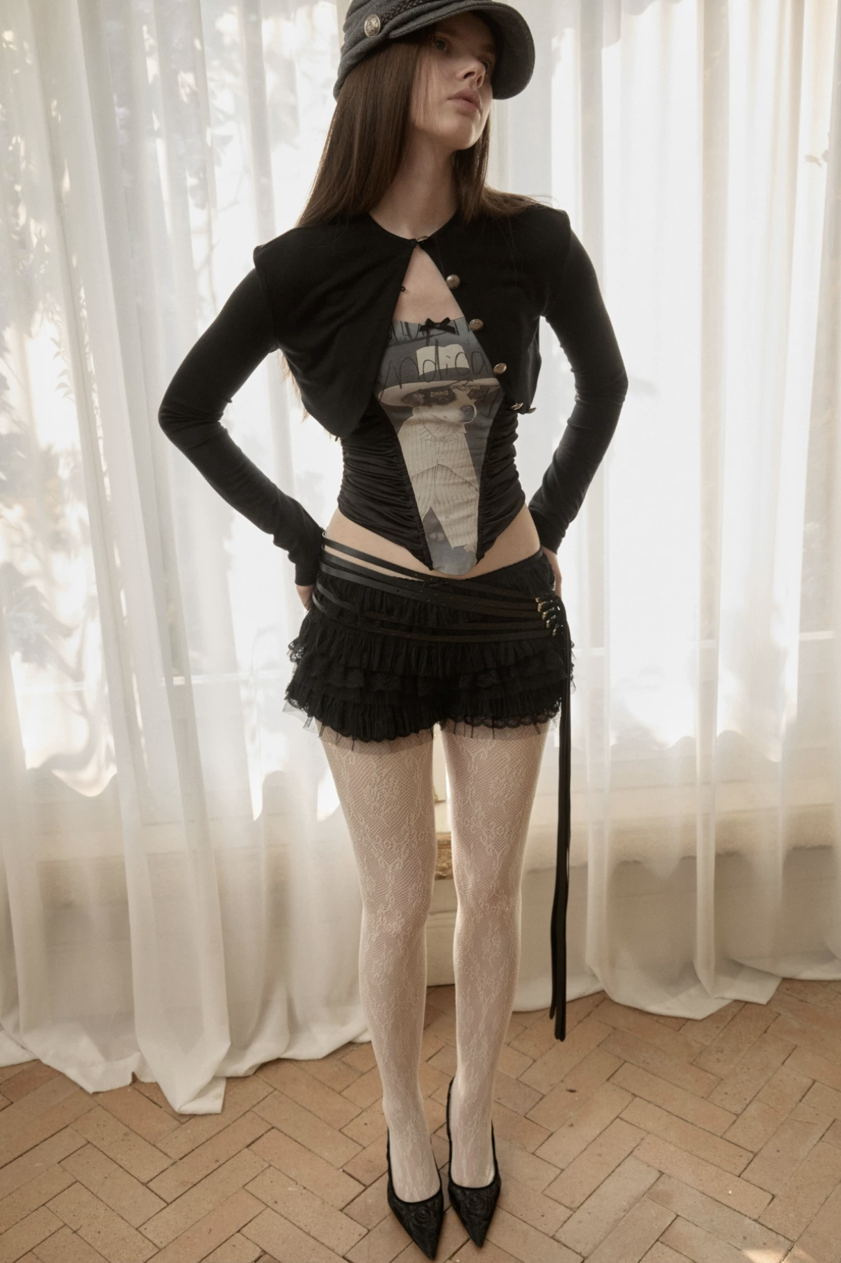 IN STOCK ♱ METAL BUTTON CROPPED KNIT BOLERO JACKET - 2colors - Image 20