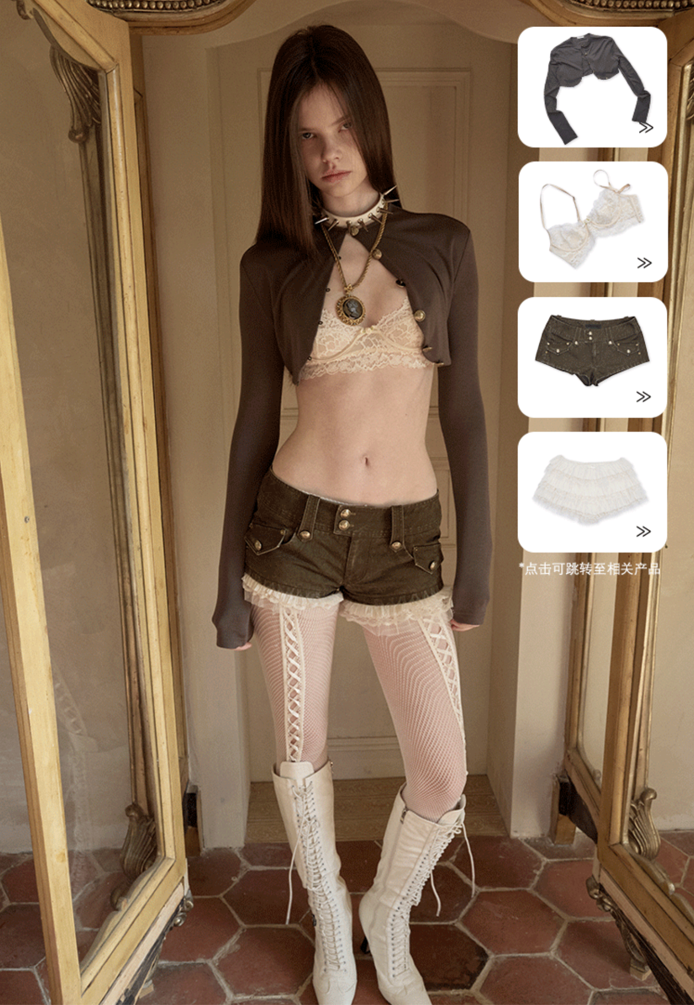 IN STOCK ♱ METAL BUTTON CROPPED KNIT BOLERO JACKET - 2colors - Image 4