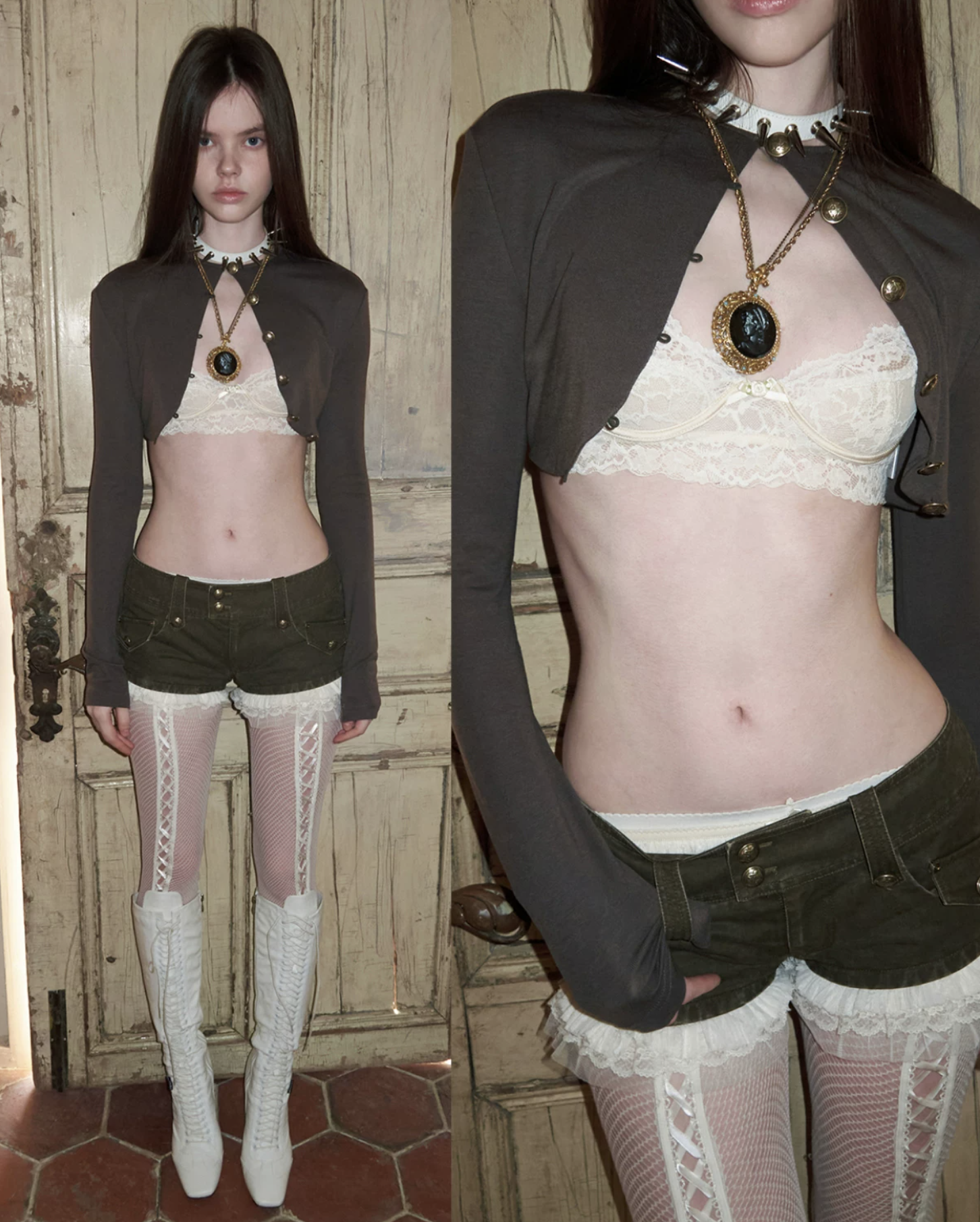 IN STOCK ♱ METAL BUTTON CROPPED KNIT BOLERO JACKET - 2colors - Image 8