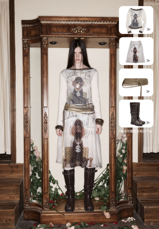 Alternative view of IN STOCK ♱ LAYERED SHEER CHIFFON A-LINE MIDI SKIRT - 2colors