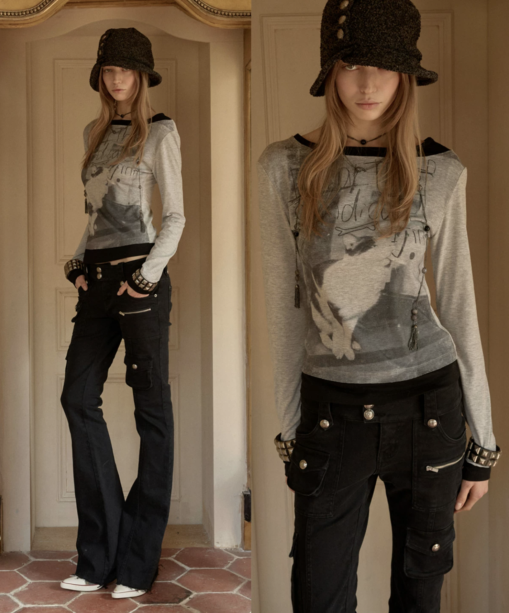 IN STOCK ♱ SNAP LAYERED-EFFECT GRAPHIC T-SHIRT - 2colors - Image 21