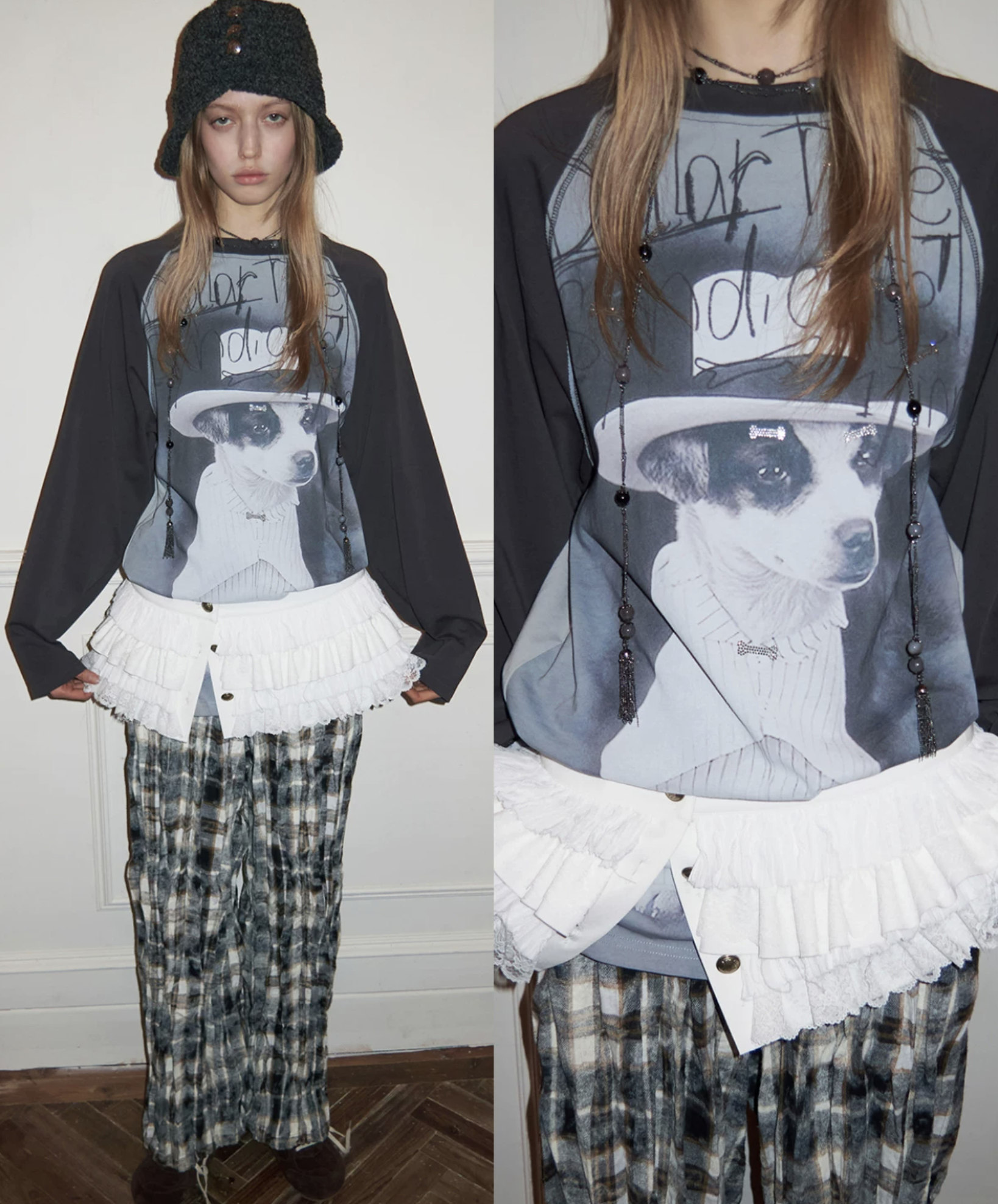 IN STOCK ♱ SNOOZE CRYSTAL GRAPHIC LONG-SLEEVE T-SHIRT - 2colors - Image 15