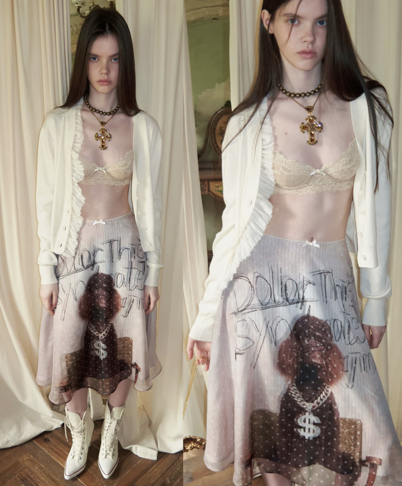 IN STOCK ♱ LAYERED SHEER CHIFFON A-LINE MIDI SKIRT - 2colors - Image 10