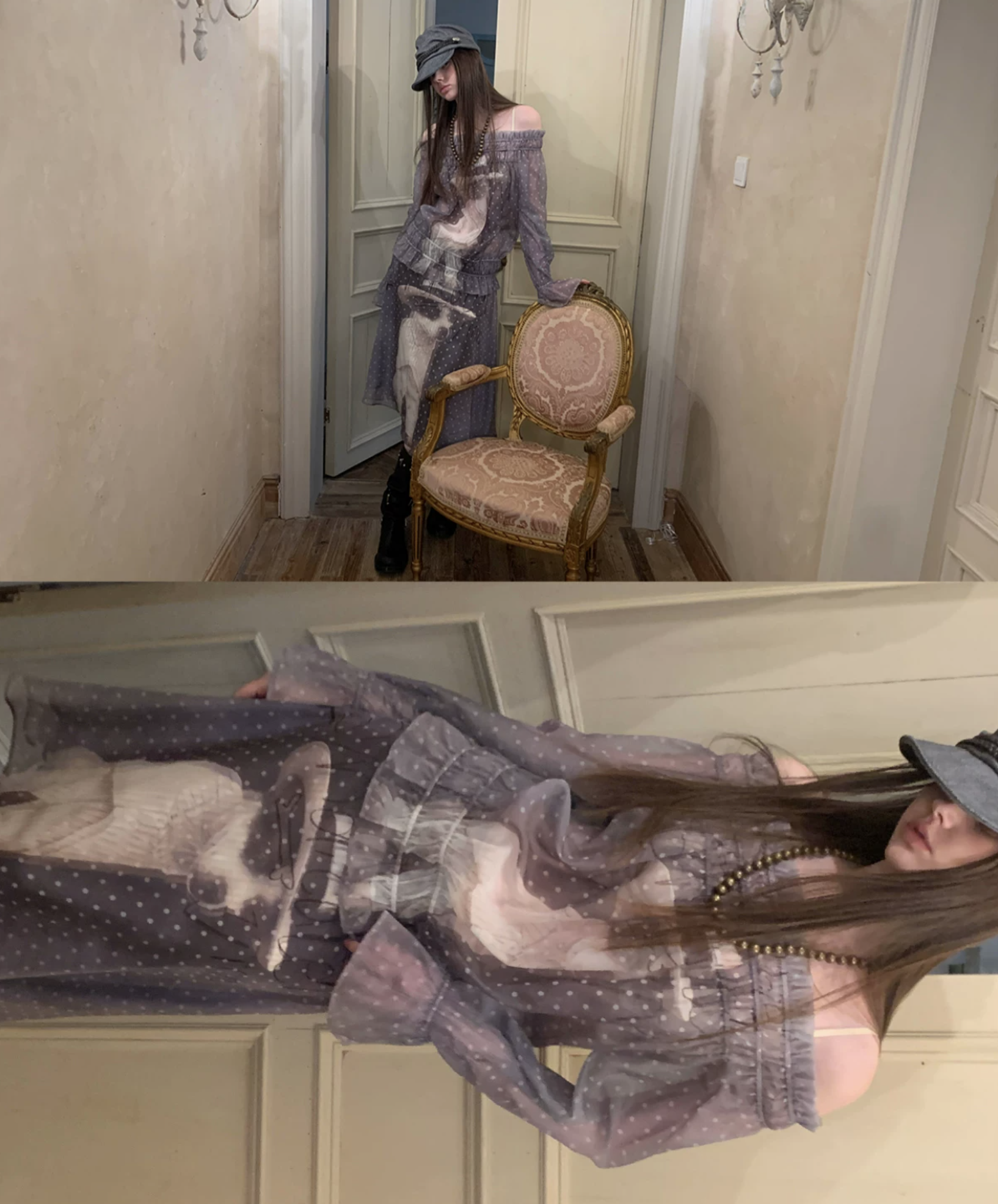 IN STOCK ♱ LAYERED SHEER CHIFFON A-LINE MIDI SKIRT - 2colors - Image 28