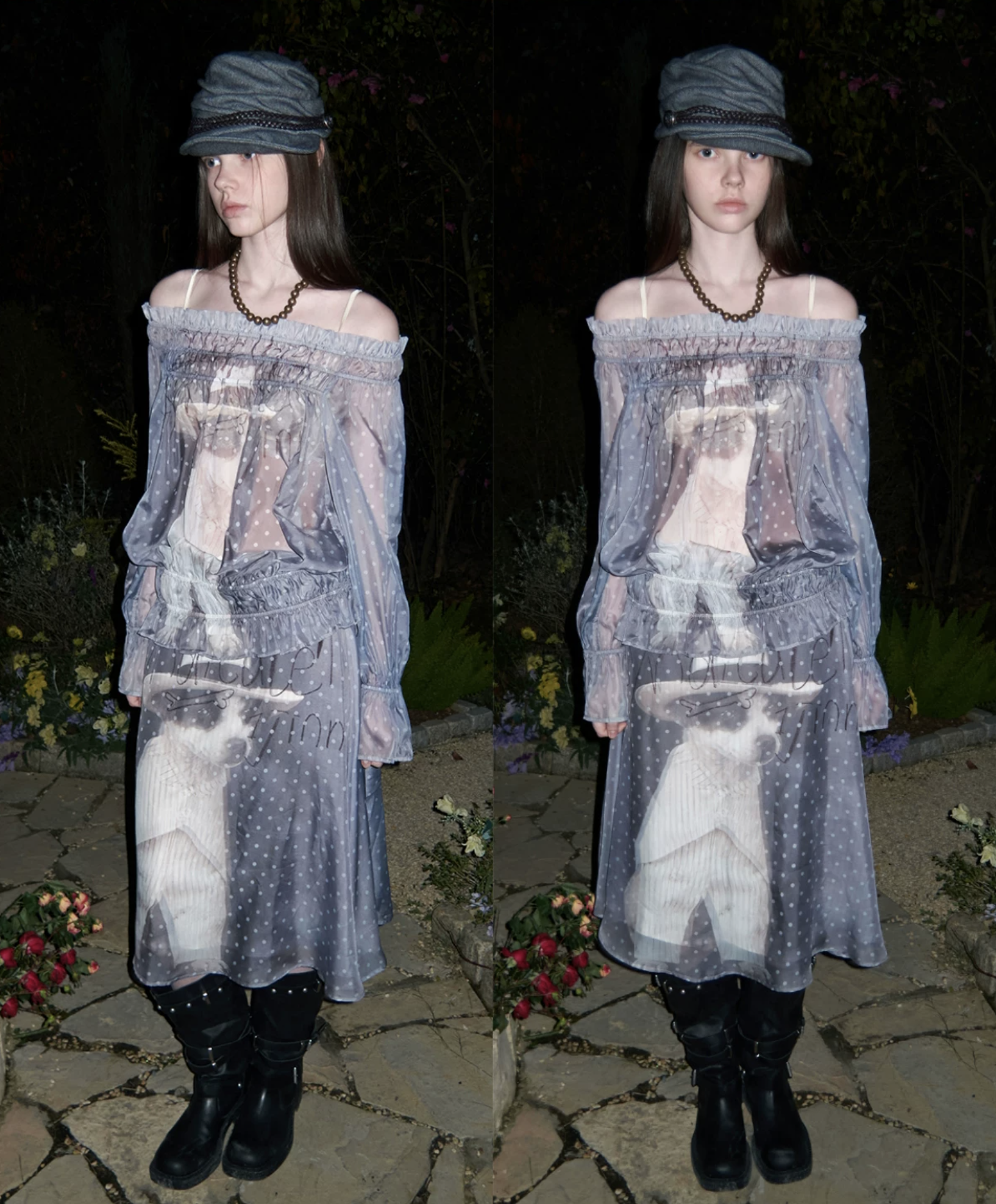 IN STOCK ♱ LAYERED SHEER CHIFFON A-LINE MIDI SKIRT - 2colors - Image 23