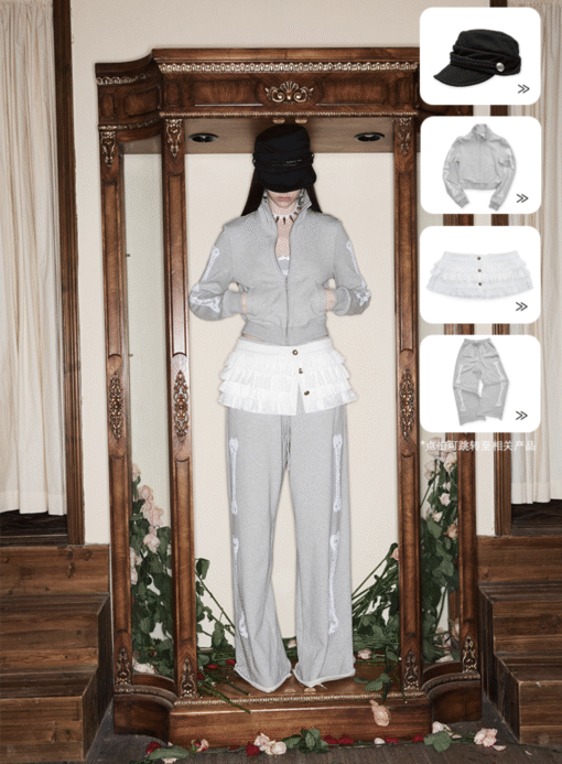Alternative view of IN STOCK ♱ ZIN STAND-COLLAR SWEATSHIRT & JOGGER SET - 2colors