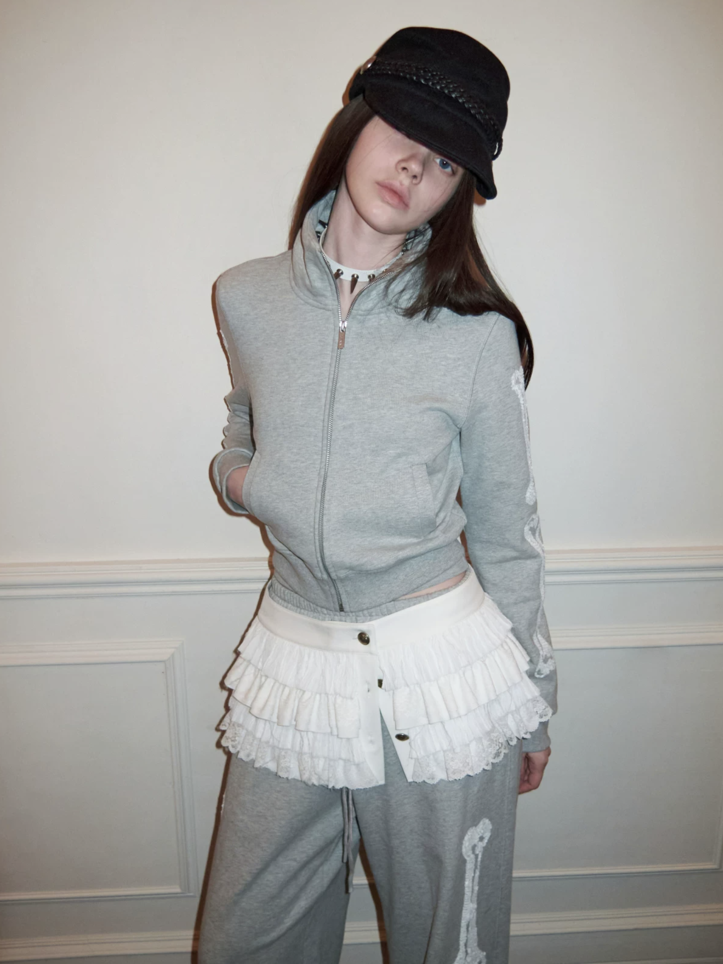 IN STOCK ♱ ZIN STAND-COLLAR SWEATSHIRT & JOGGER SET - 2colors - Image 9