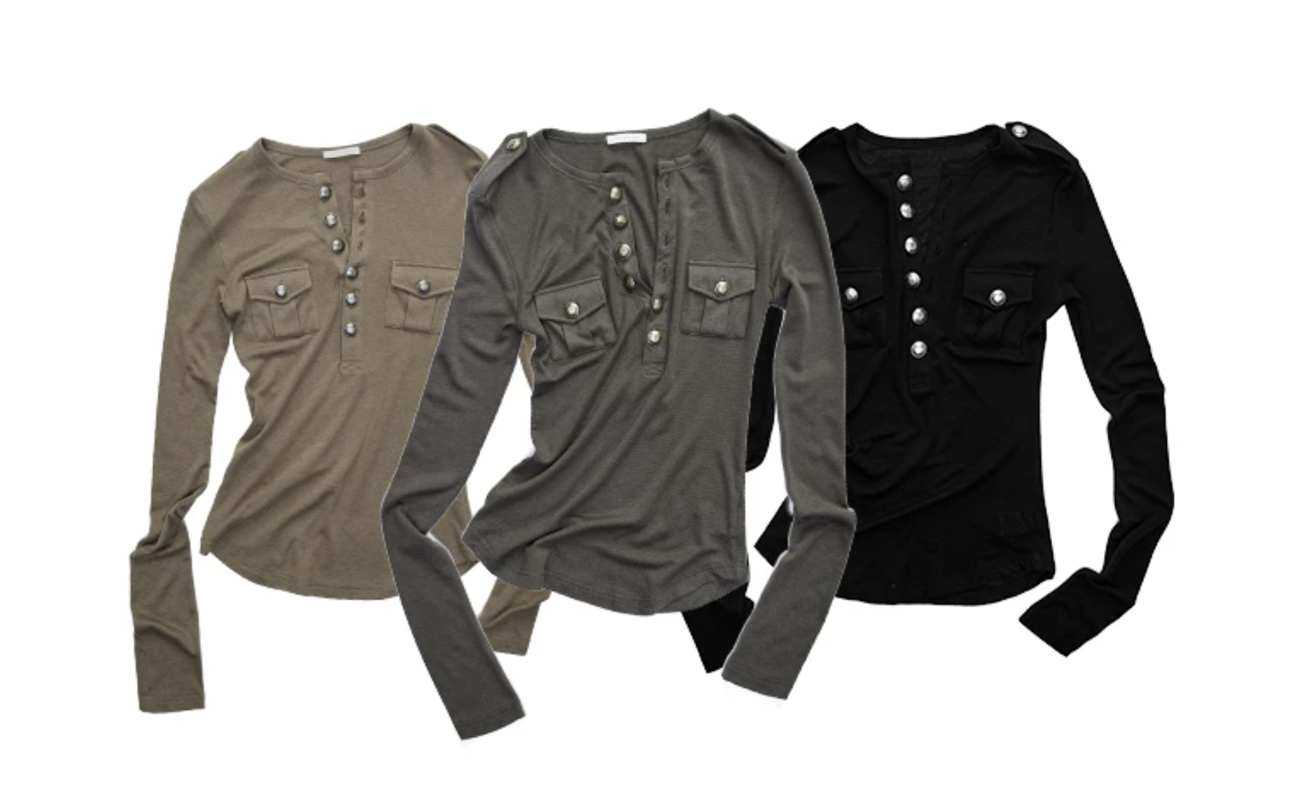 IN STOCK ♱ GUN HENLEY T-SHIRT - 3colors - Image 3