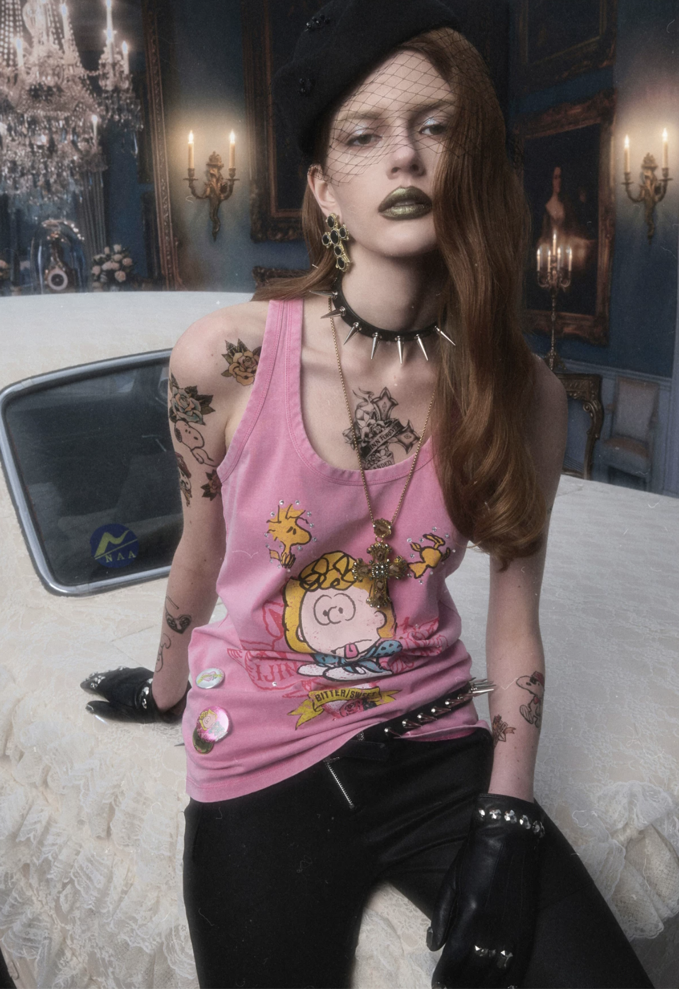 IN STOCK ♱ 1JINN x SNOOPY ੯‧̀͡⬮ SALLY VINTAGE GRAPHIC TANK TOP - PINK - Image 7