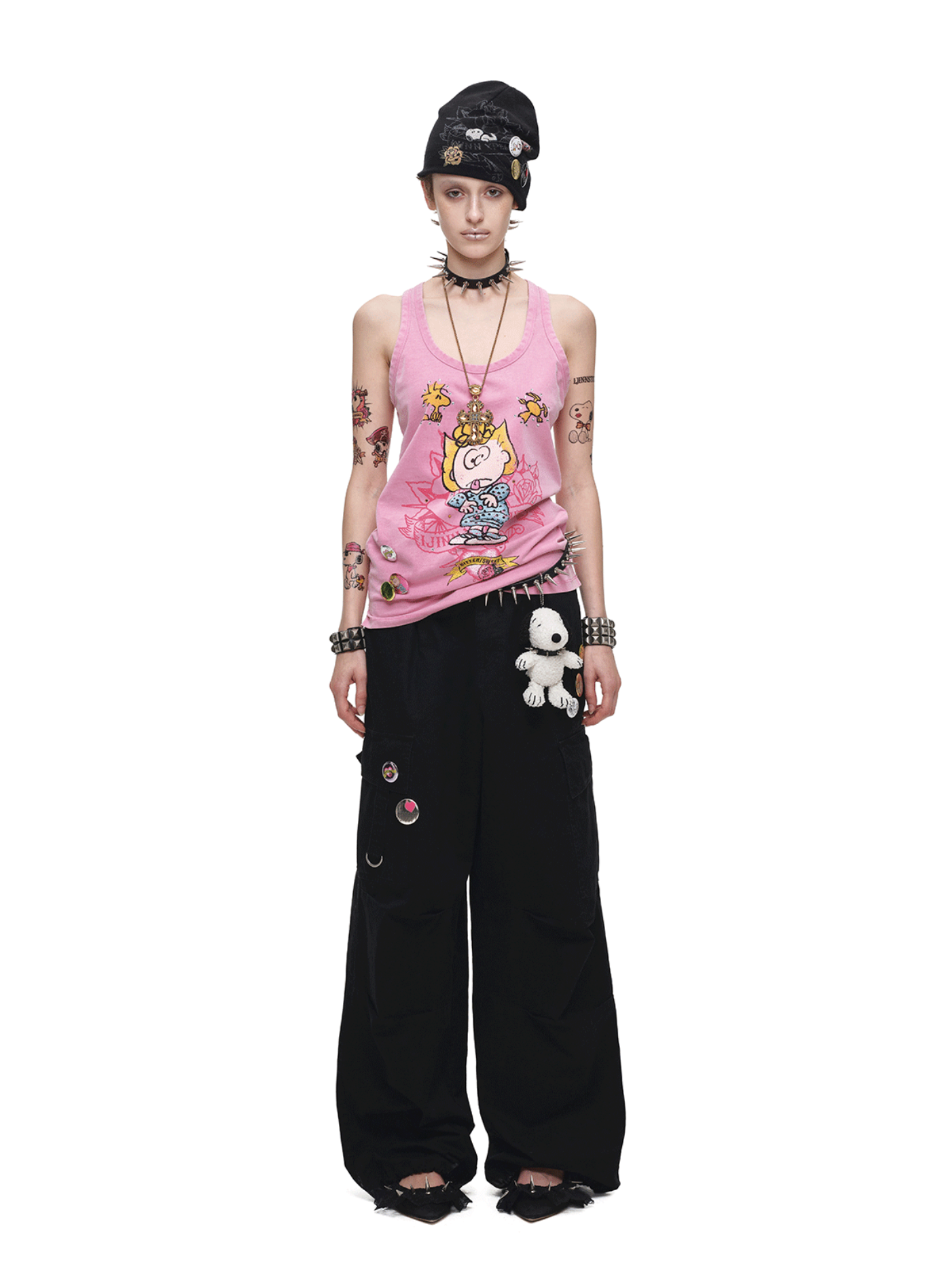 IN STOCK ♱ 1JINN x SNOOPY ੯‧̀͡⬮ SALLY VINTAGE GRAPHIC TANK TOP - PINK - Image 15