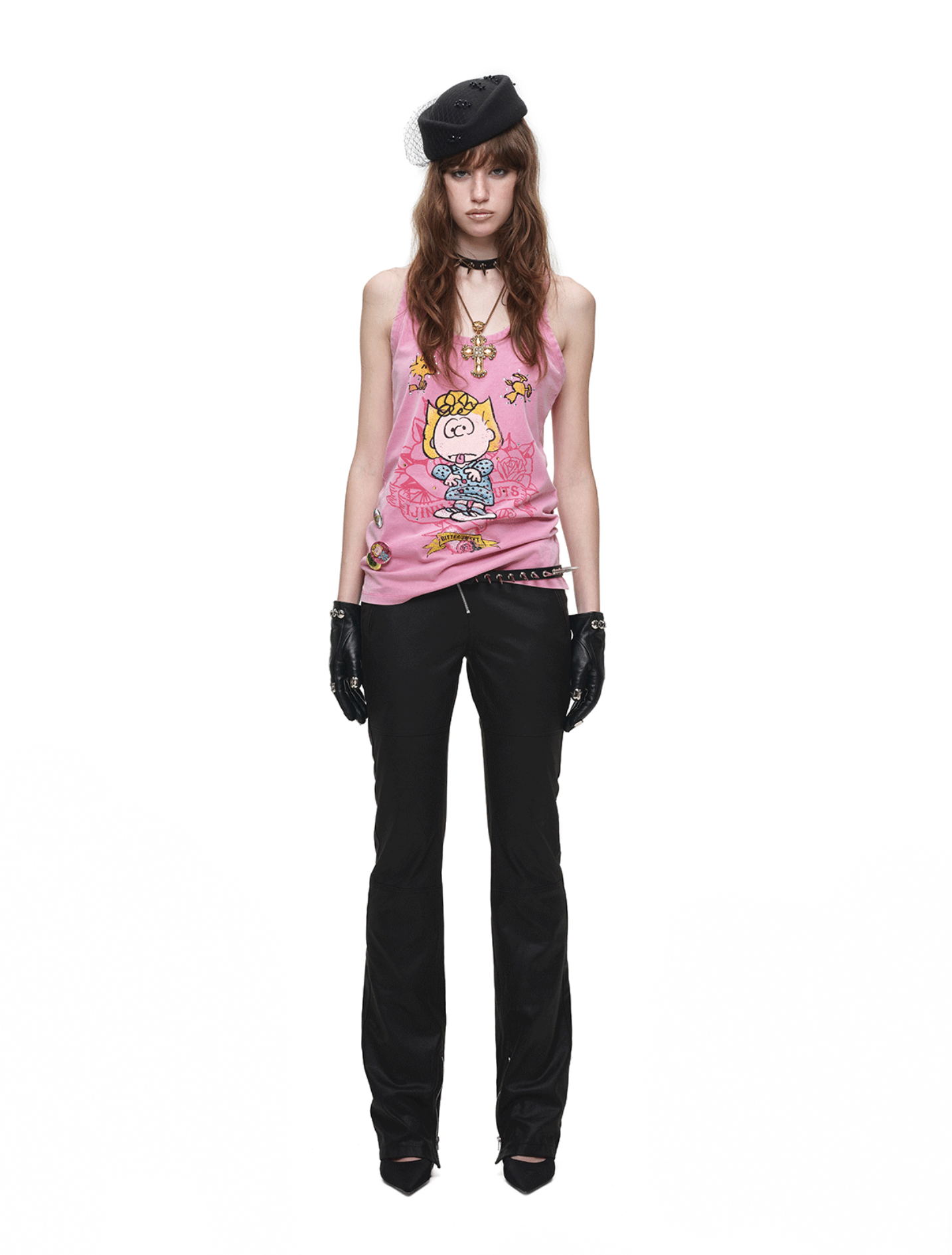 IN STOCK ♱ 1JINN x SNOOPY ੯‧̀͡⬮ SALLY VINTAGE GRAPHIC TANK TOP - PINK - Image 11