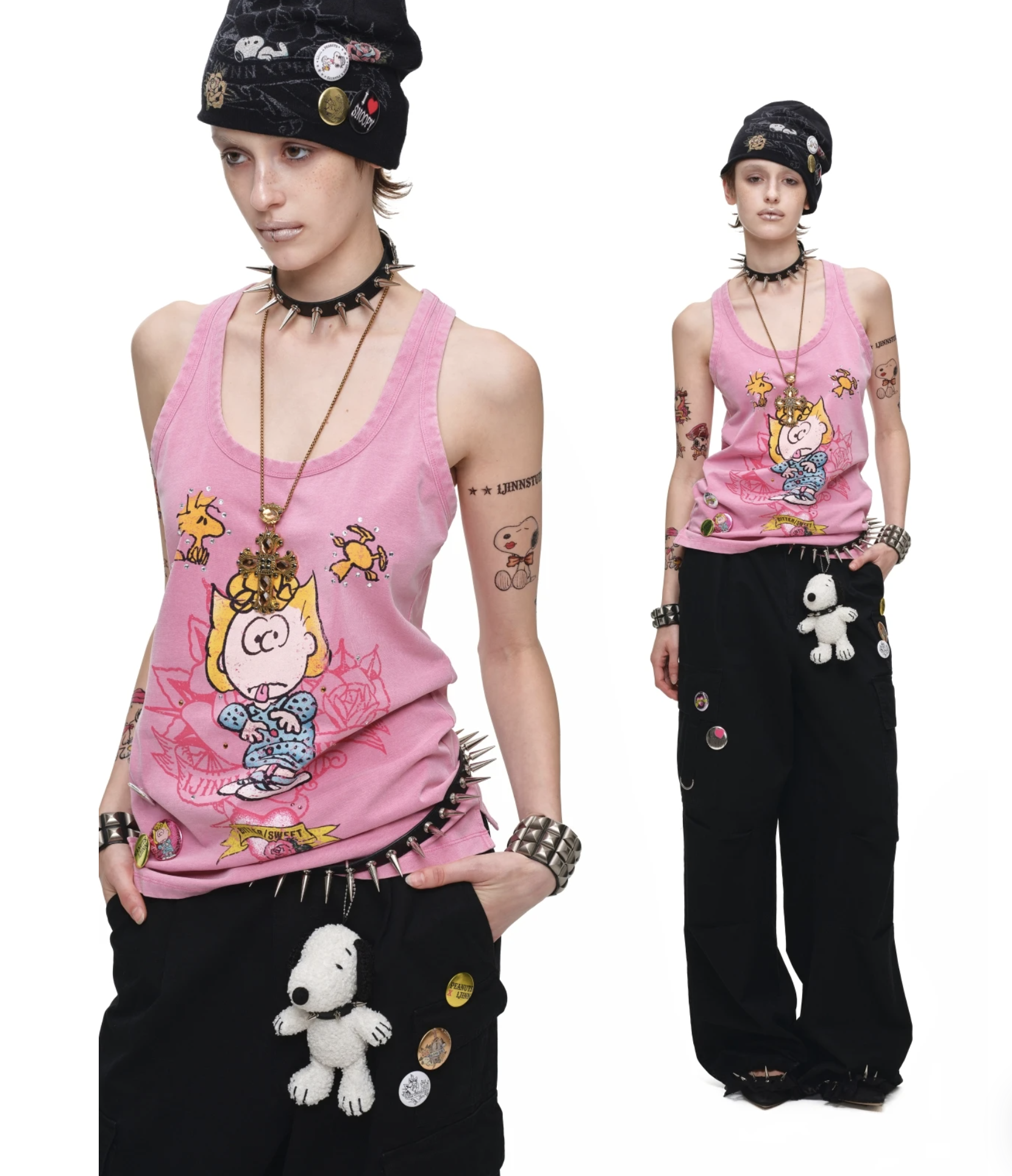 IN STOCK ♱ 1JINN x SNOOPY ੯‧̀͡⬮ SALLY VINTAGE GRAPHIC TANK TOP - PINK - Image 17