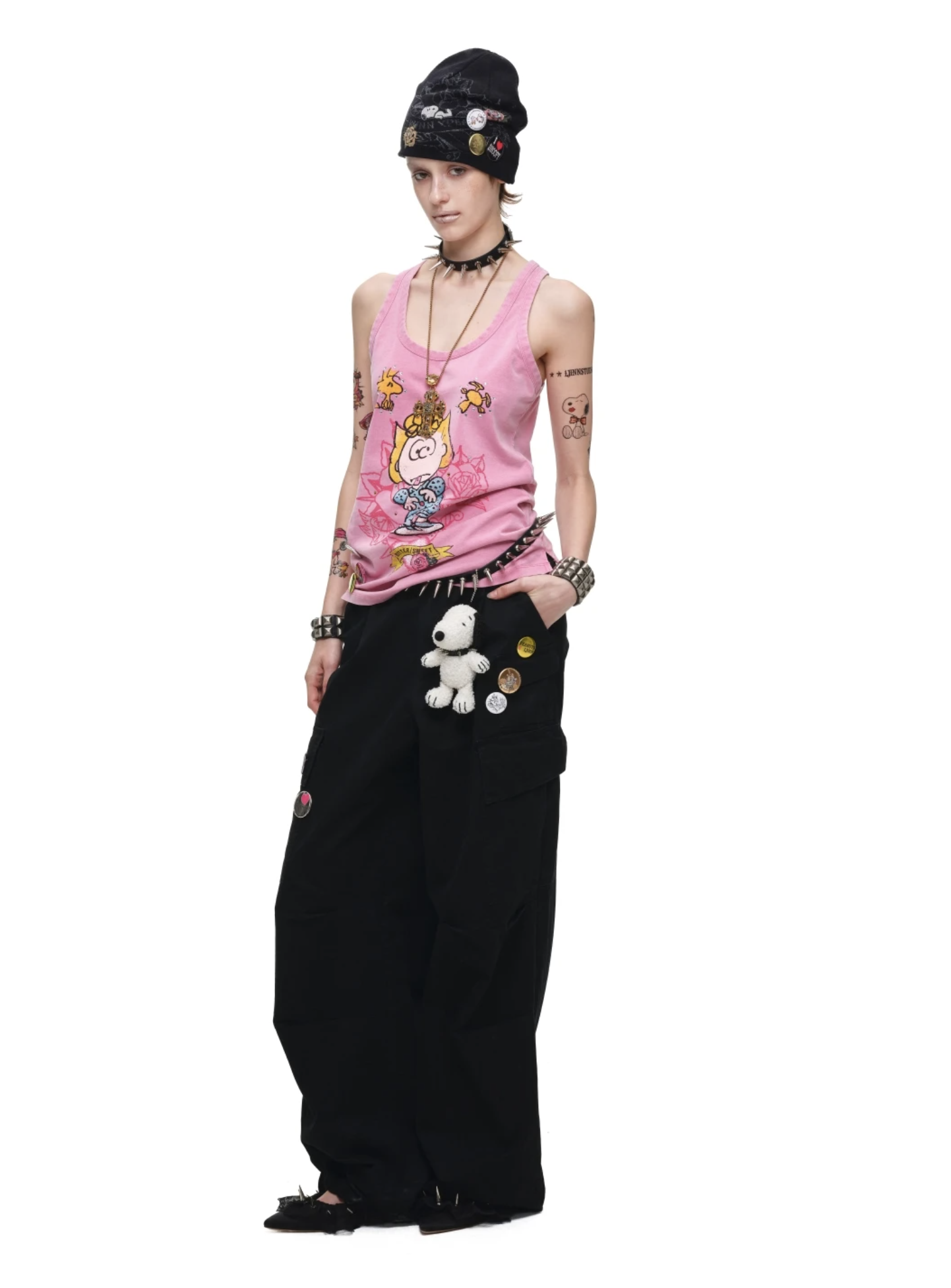 IN STOCK ♱ 1JINN x SNOOPY ੯‧̀͡⬮ SALLY VINTAGE GRAPHIC TANK TOP - PINK - Image 18