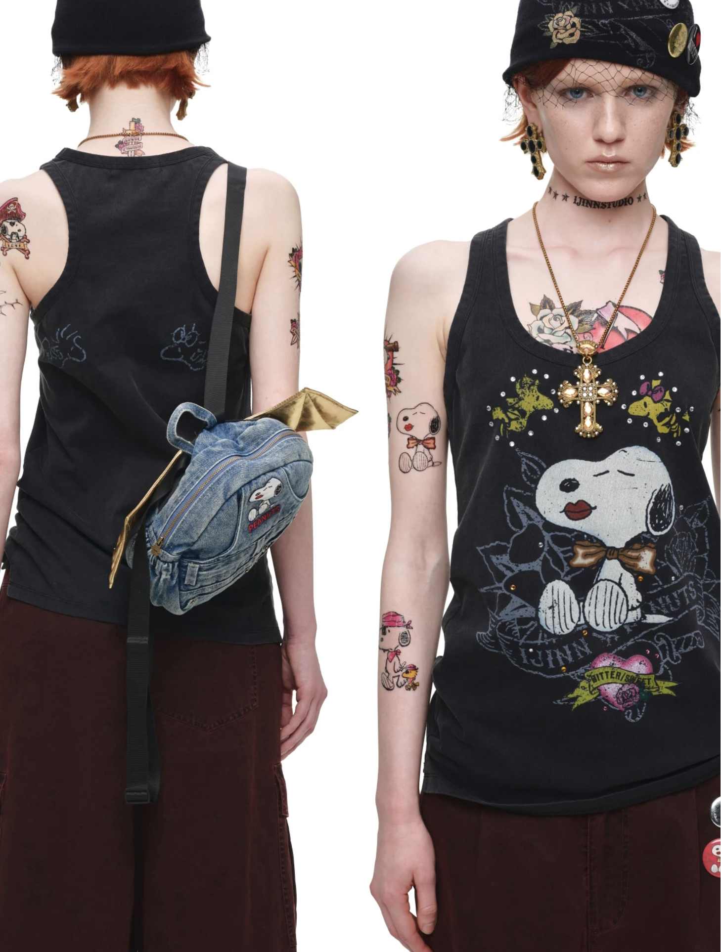 IN STOCK ♱ 1JINN x SNOOPY ੯‧̀͡⬮ SNOOPY VINTAGE GRAPHIC TANK TOP - BLACK - Image 11