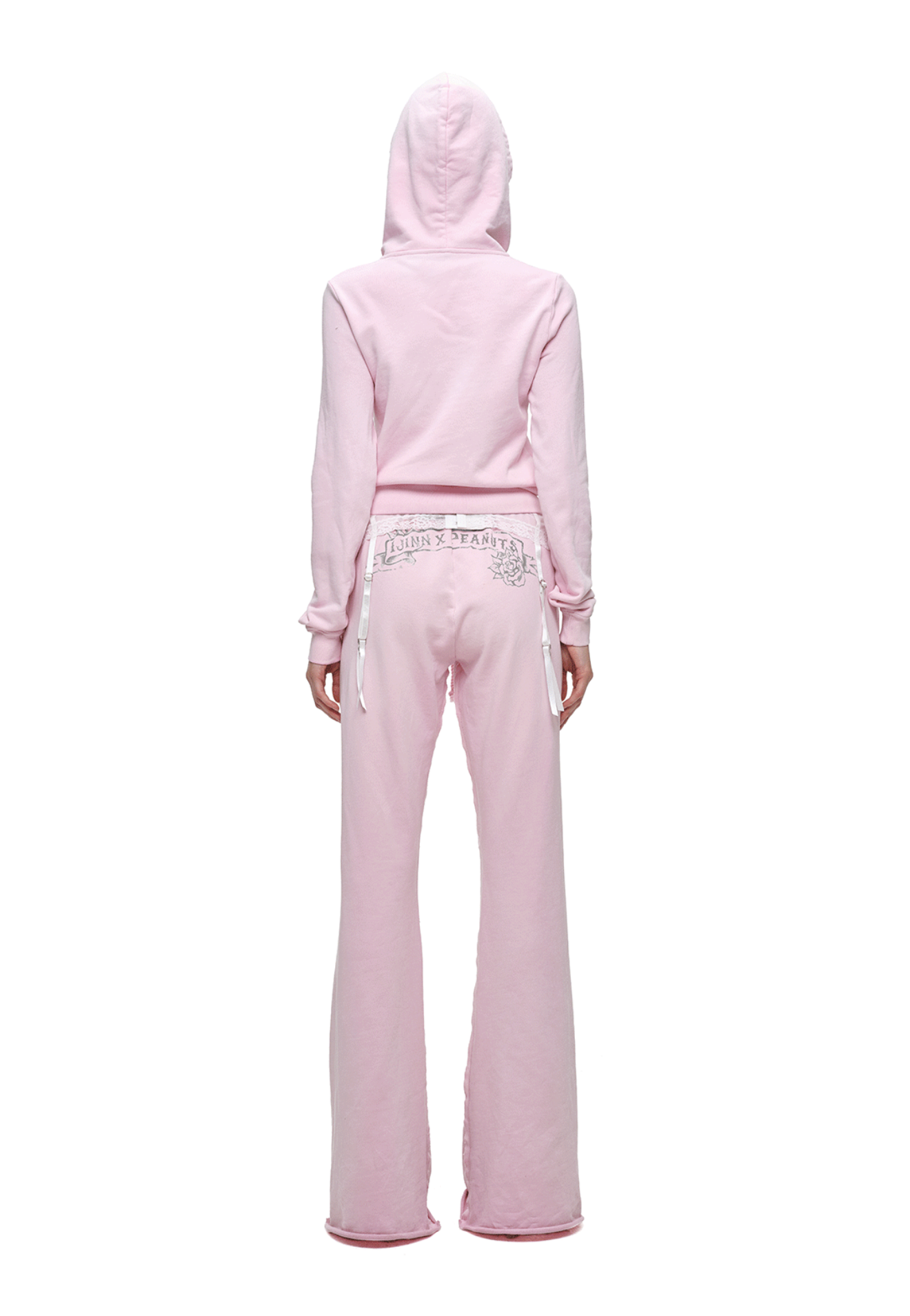 IN STOCK ♱ 1JINN x SNOOPY ੯‧̀͡⬮ PEANUTS VINTAGE HEART GRAPHIC ZIP HOODIE & LOUNGE PANTS - PINK - Image 7