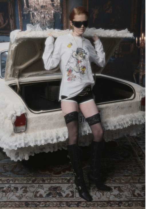 Alternative view of IN STOCK ♱ 1JINN x SNOOPY ੯‧̀͡⬮ VINTAGE PIRATE SNOOPY DISTRESSED SWEATSHIRT - 2colors