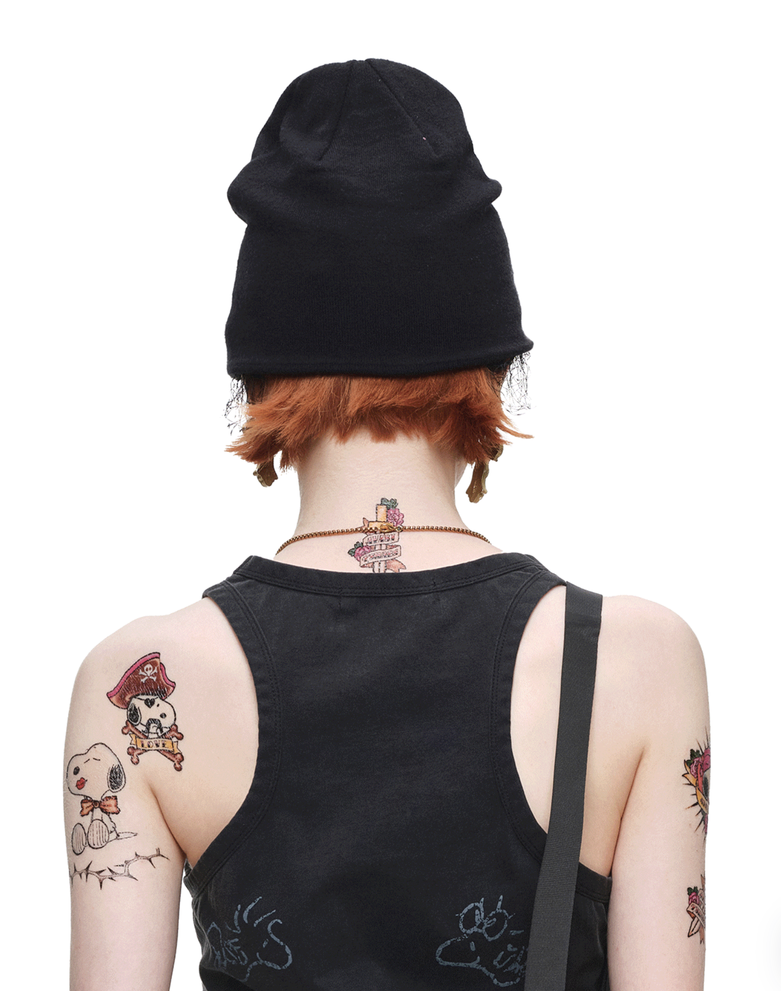 IN STOCK ♱ 1JINN TATTOO SNOOPY GRAPHIC BEANIE WITH PIN SET - BLACK - Image 16