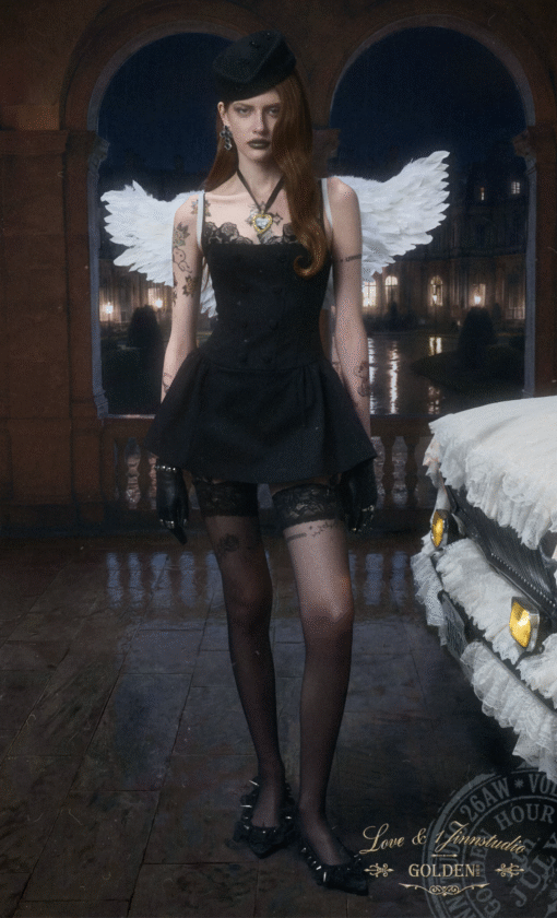 Alternative view of IN STOCK ♱ ROMANTIC LACE CORSET MINI DRESS ♱ BLACK