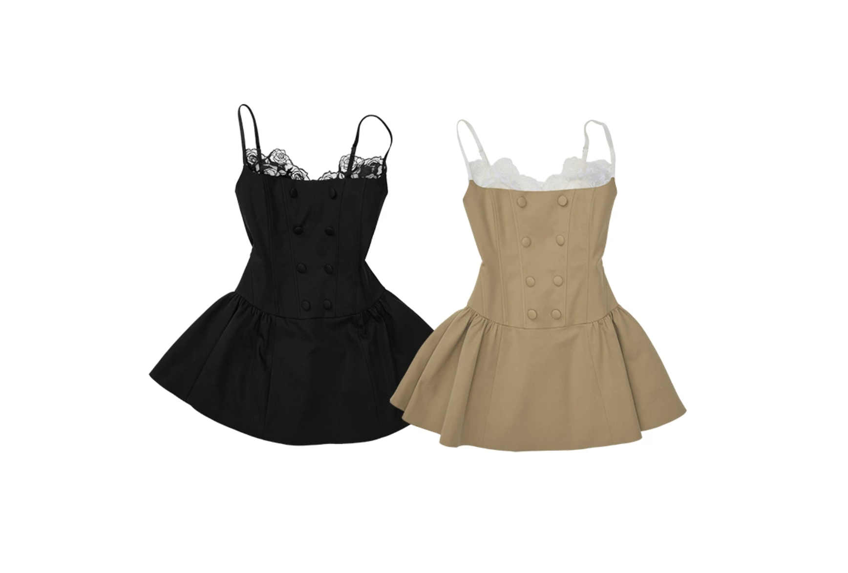 IN STOCK ♱ ROMANTIC LACE CORSET MINI DRESS ♱ BEIGE - Image 5