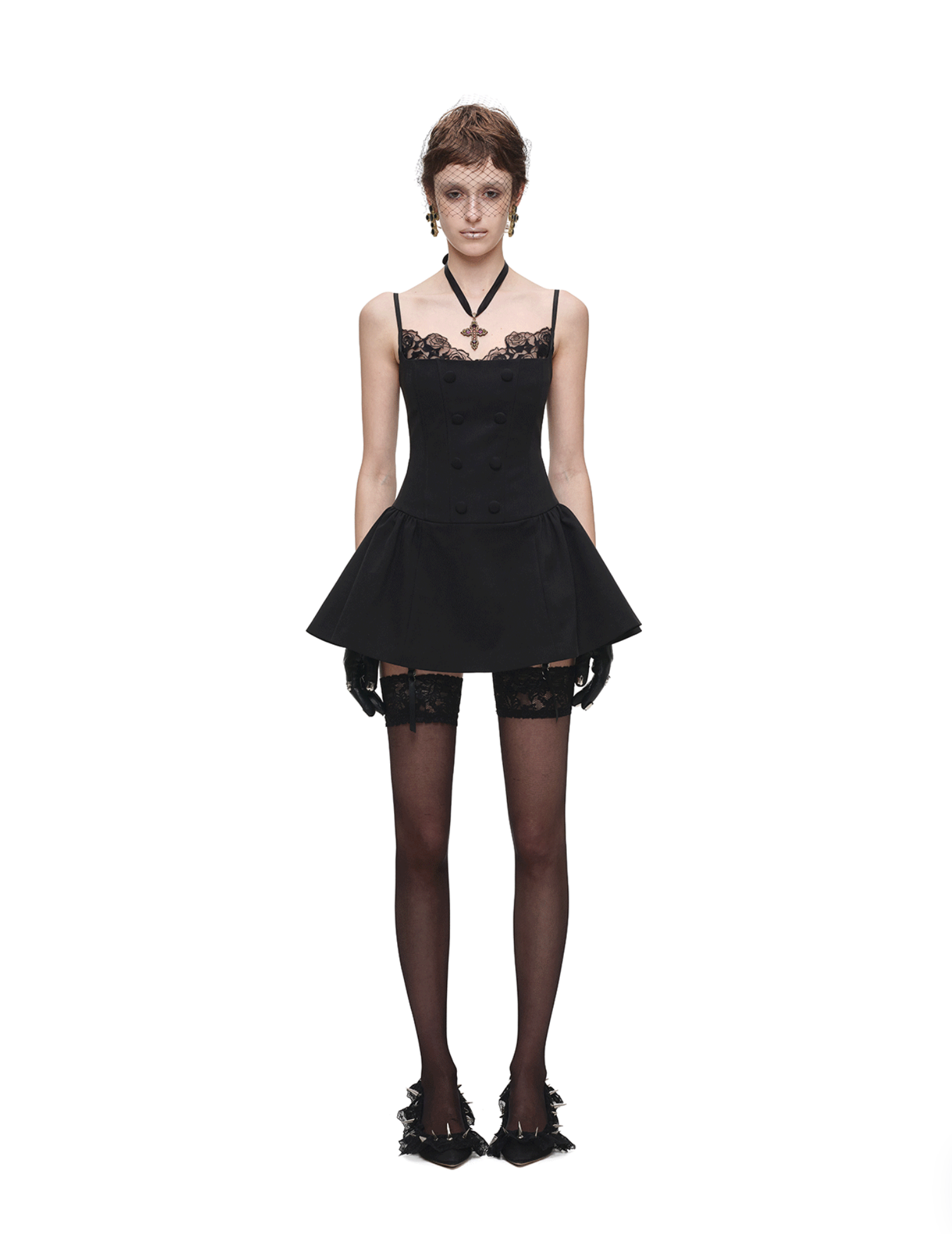 IN STOCK ♱ ROMANTIC LACE CORSET MINI DRESS ♱ BLACK - Image 6