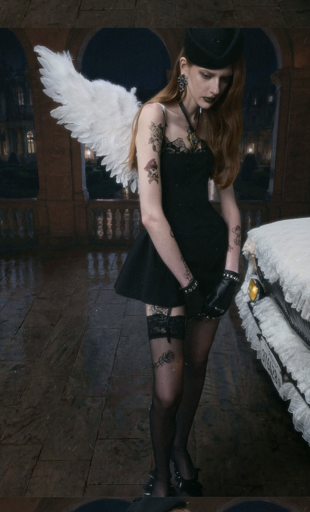 IN STOCK ♱ ROMANTIC LACE CORSET MINI DRESS ♱ BLACK - Image 9