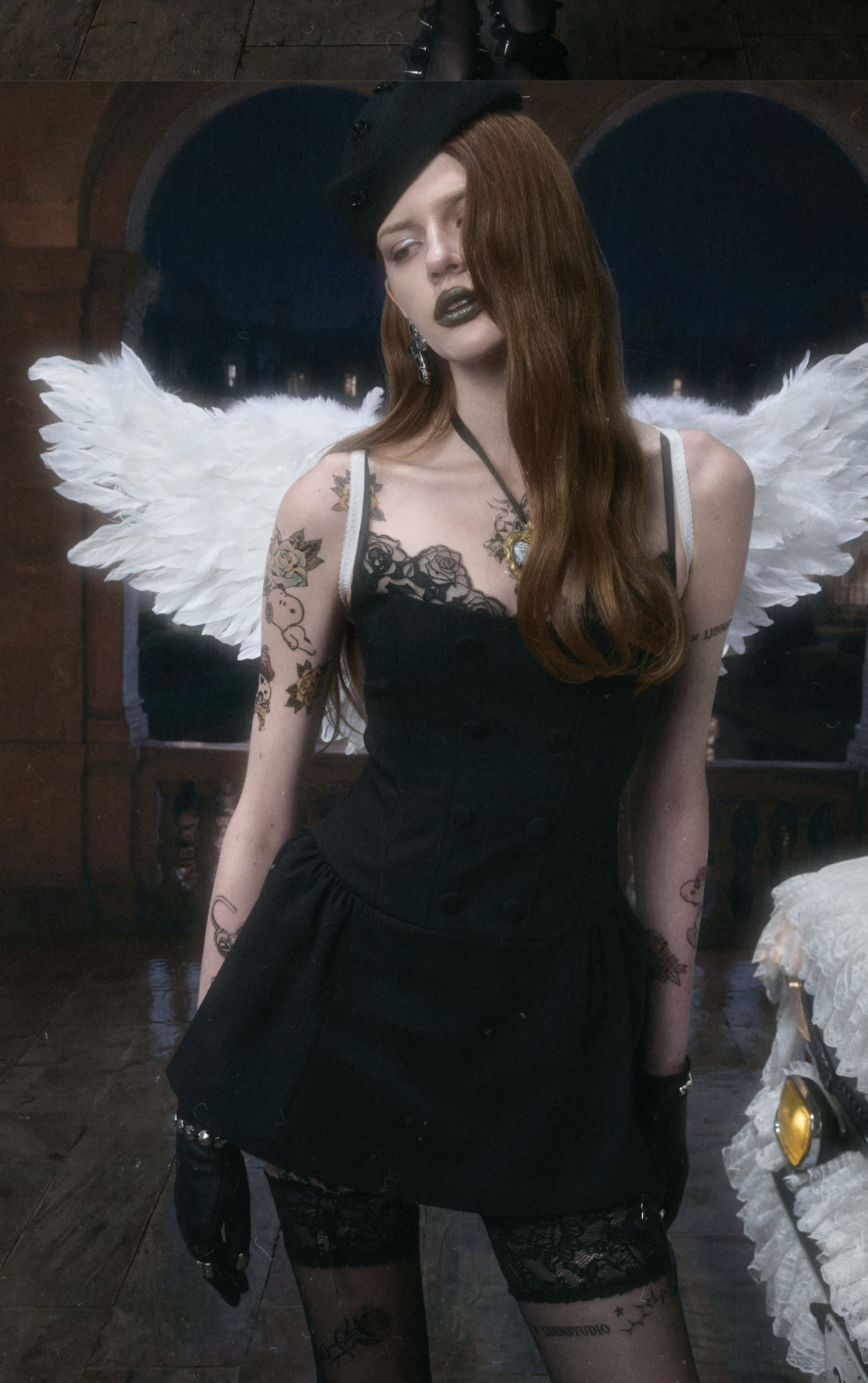 IN STOCK ♱ ROMANTIC LACE CORSET MINI DRESS ♱ BLACK - Image 10