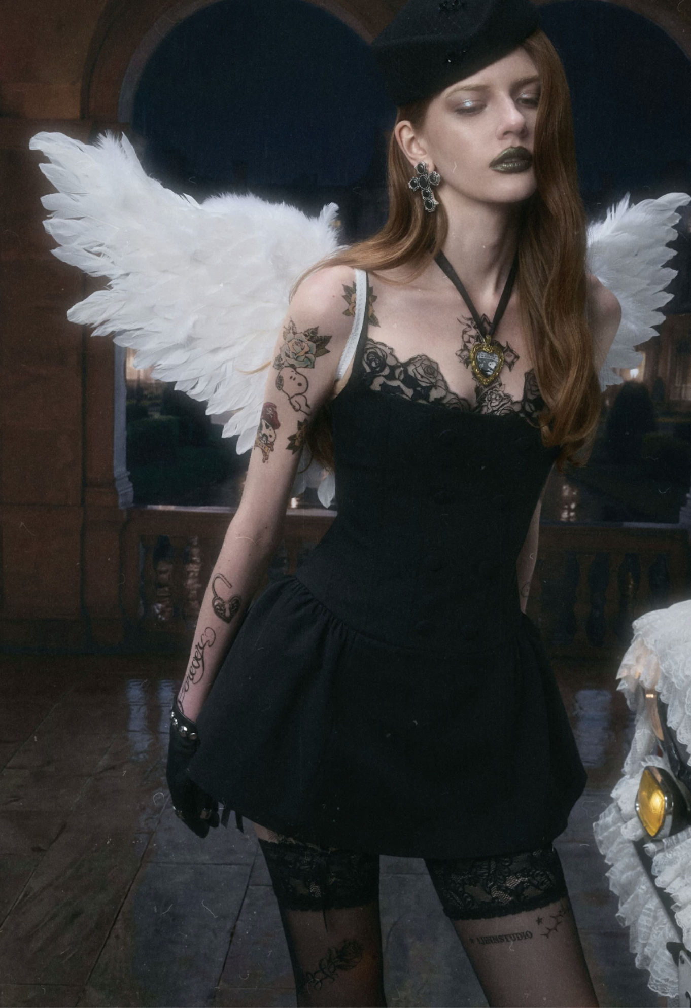 IN STOCK ♱ ROMANTIC LACE CORSET MINI DRESS ♱ BLACK - Image 11
