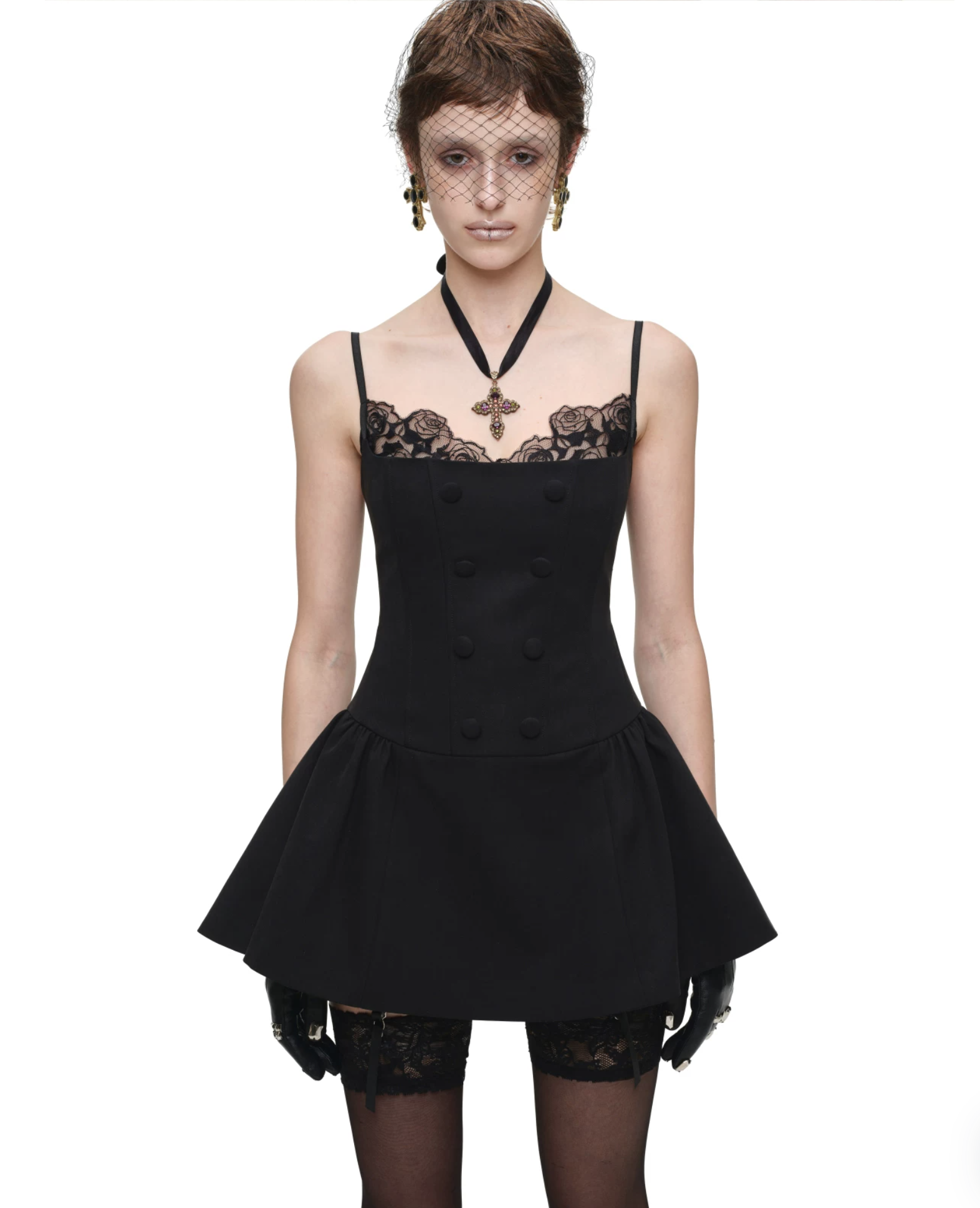 IN STOCK ♱ ROMANTIC LACE CORSET MINI DRESS ♱ BLACK - Image 14