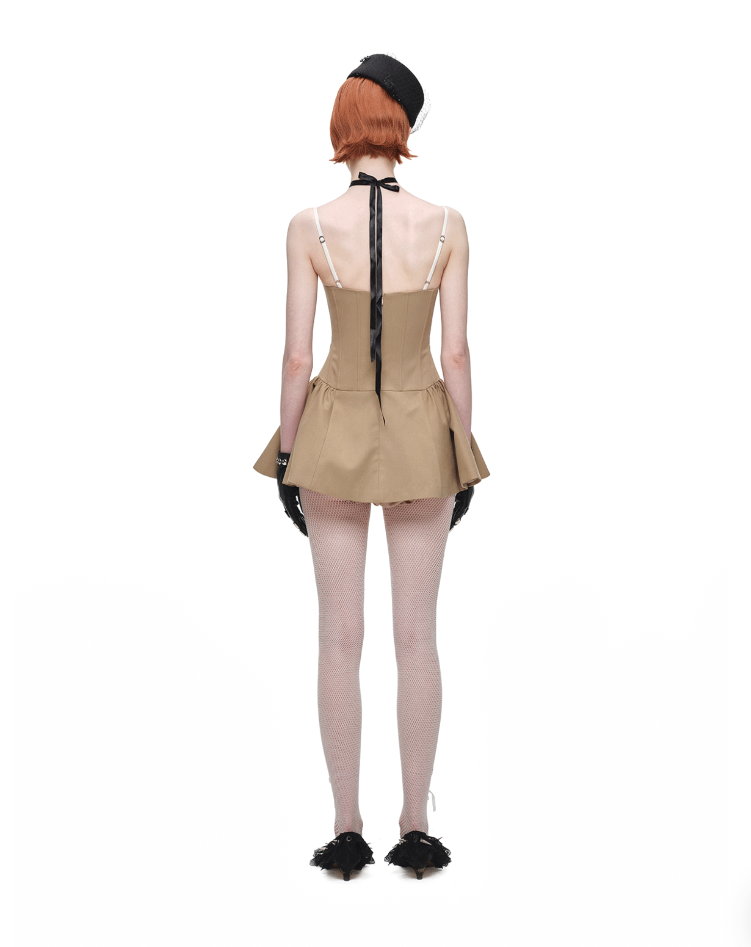 IN STOCK ♱ ROMANTIC LACE CORSET MINI DRESS ♱ BEIGE - Image 4
