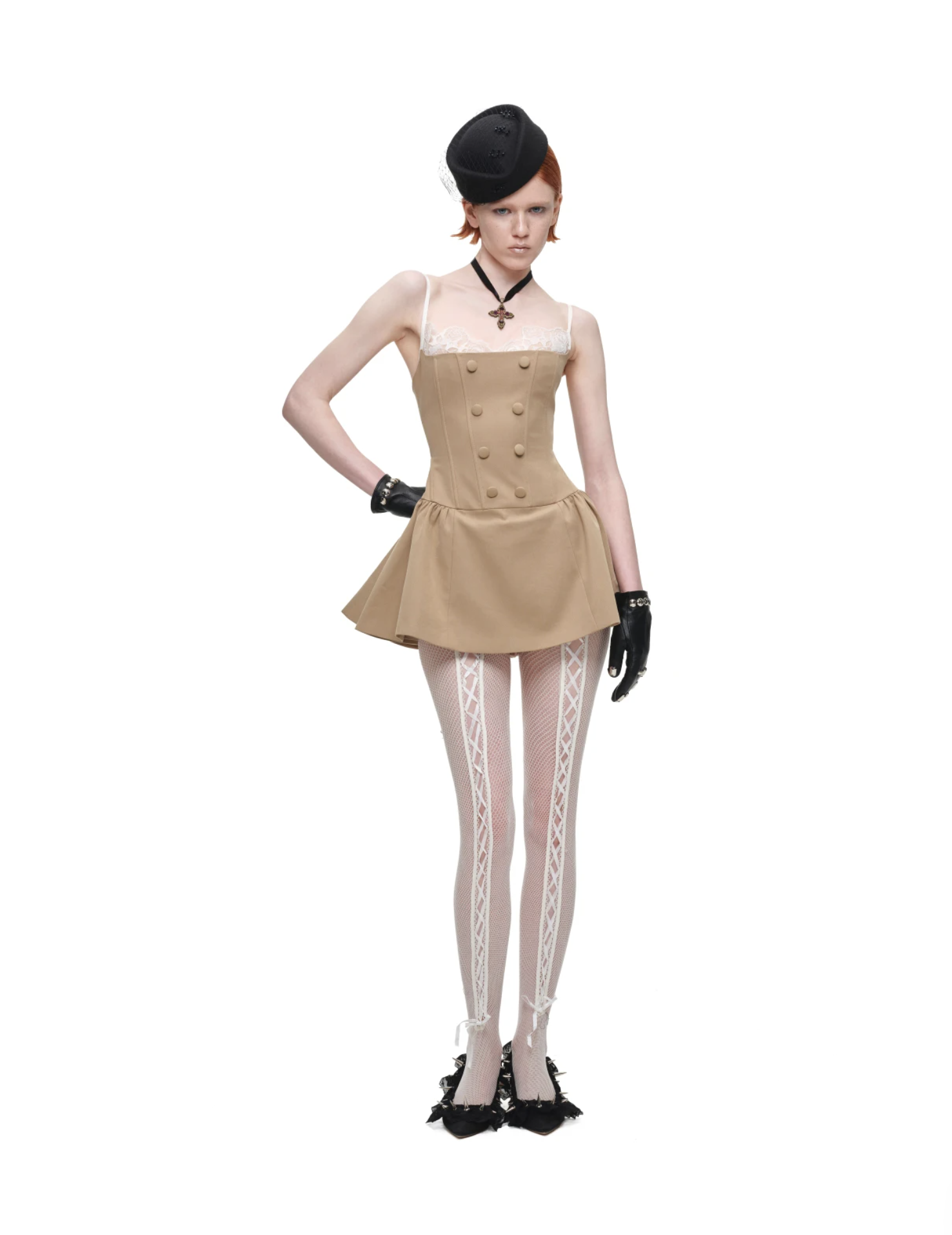 IN STOCK ♱ ROMANTIC LACE CORSET MINI DRESS ♱ BEIGE - Image 7