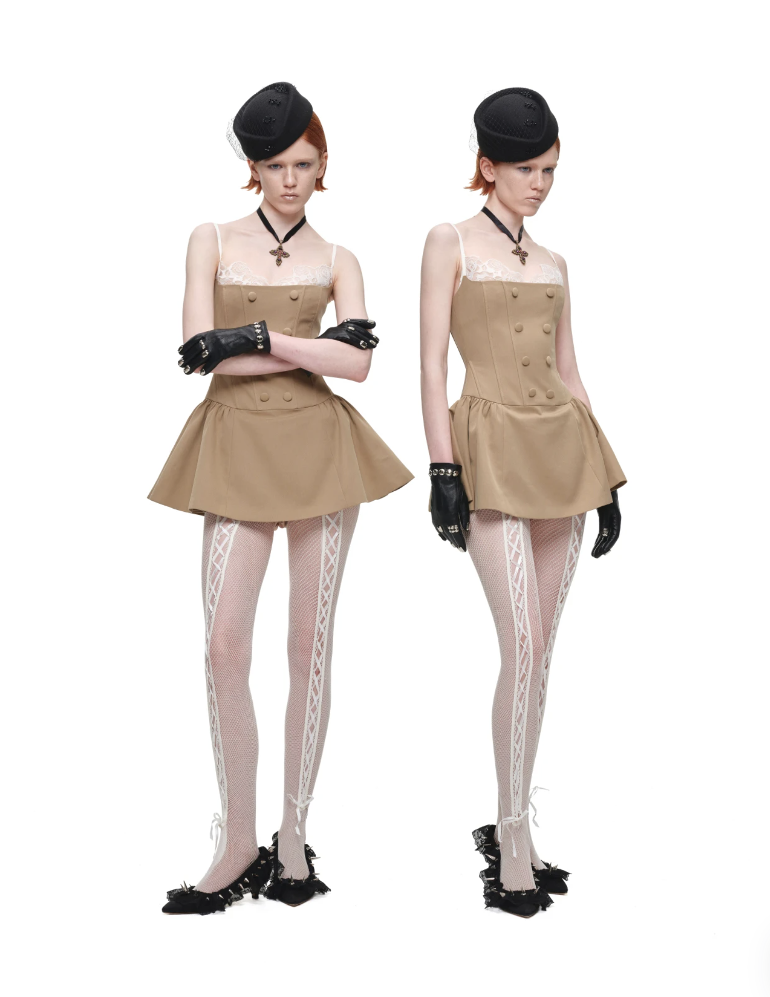 IN STOCK ♱ ROMANTIC LACE CORSET MINI DRESS ♱ BEIGE - Image 8