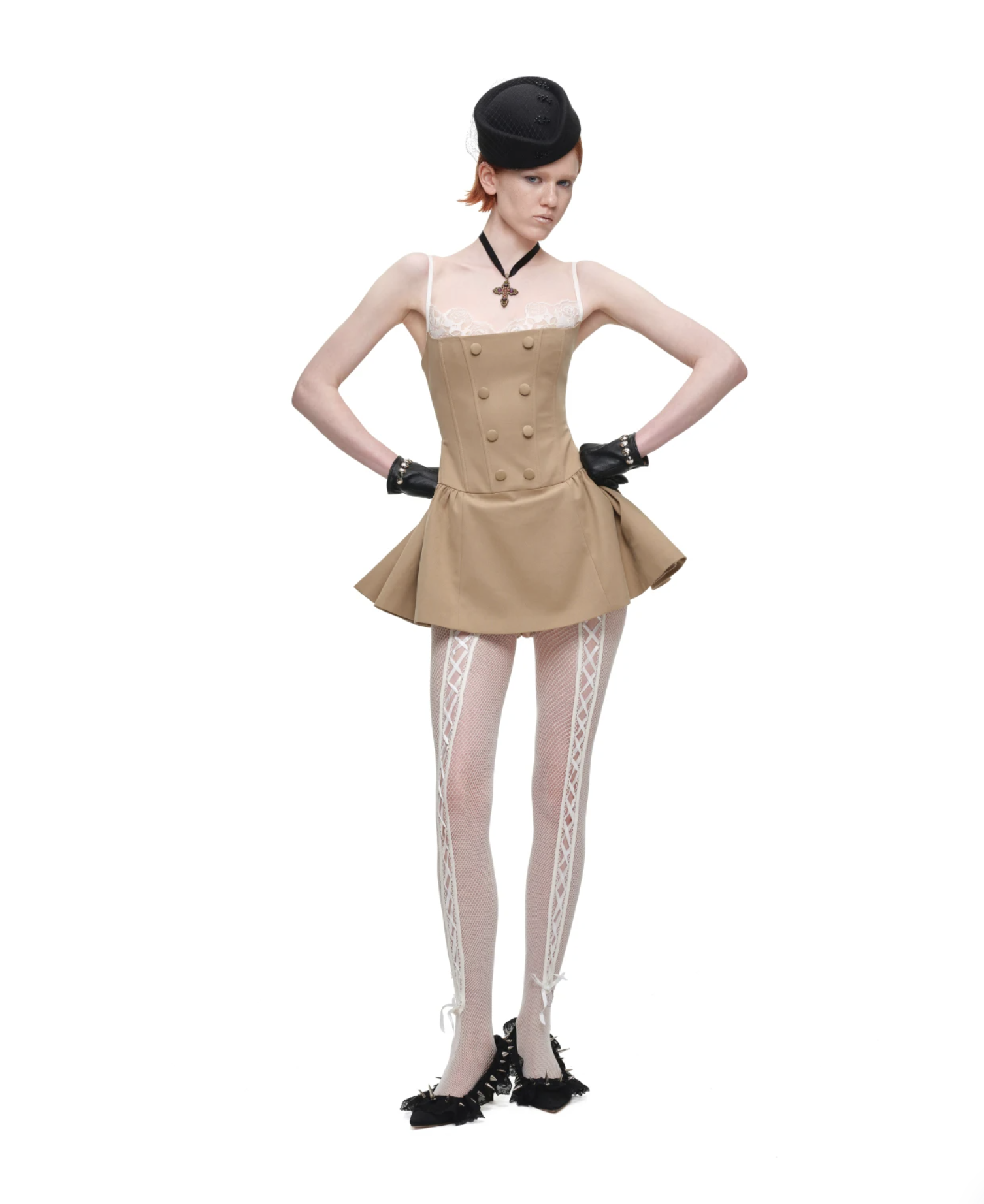 IN STOCK ♱ ROMANTIC LACE CORSET MINI DRESS ♱ BEIGE - Image 9