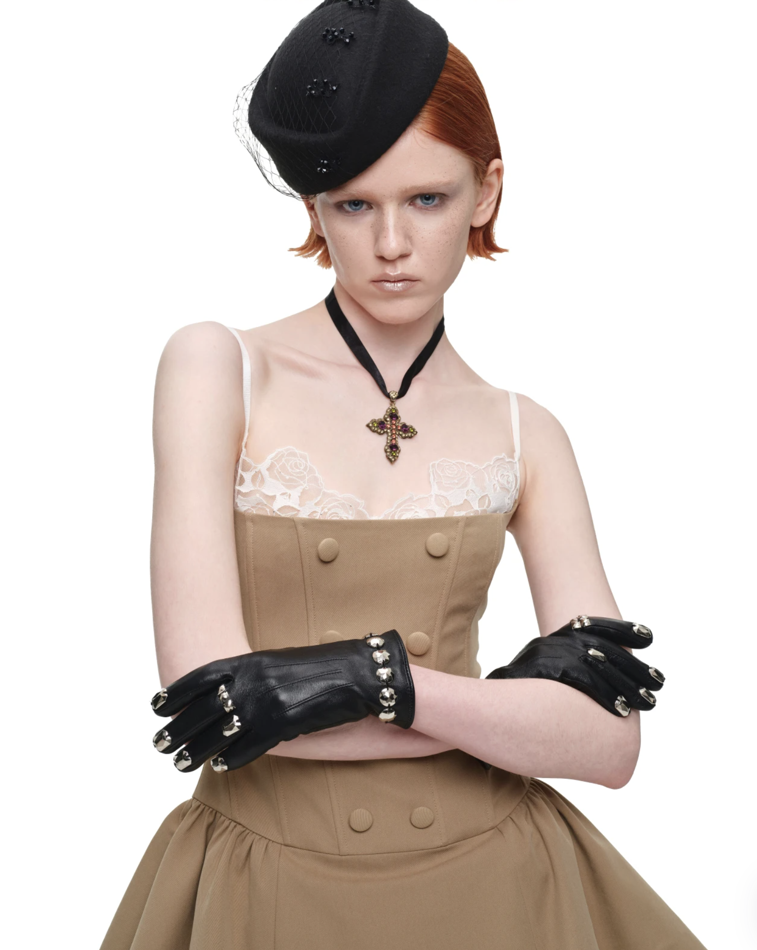 IN STOCK ♱ ROMANTIC LACE CORSET MINI DRESS ♱ BEIGE - Image 12