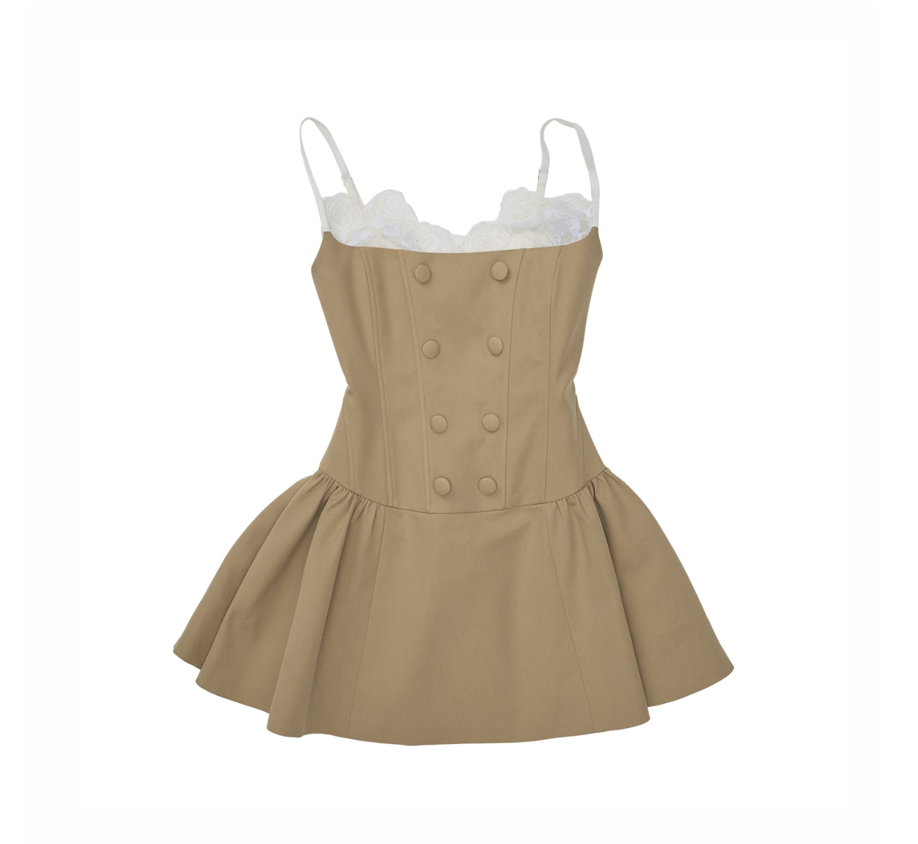 IN STOCK ♱ ROMANTIC LACE CORSET MINI DRESS ♱ BEIGE - Image 13