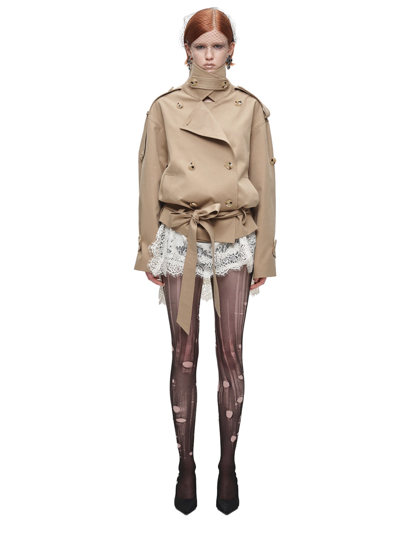 IN STOCK ♱ GOTHIC BELTED TRENCH JACKET ♱ BEIGE - Image 10