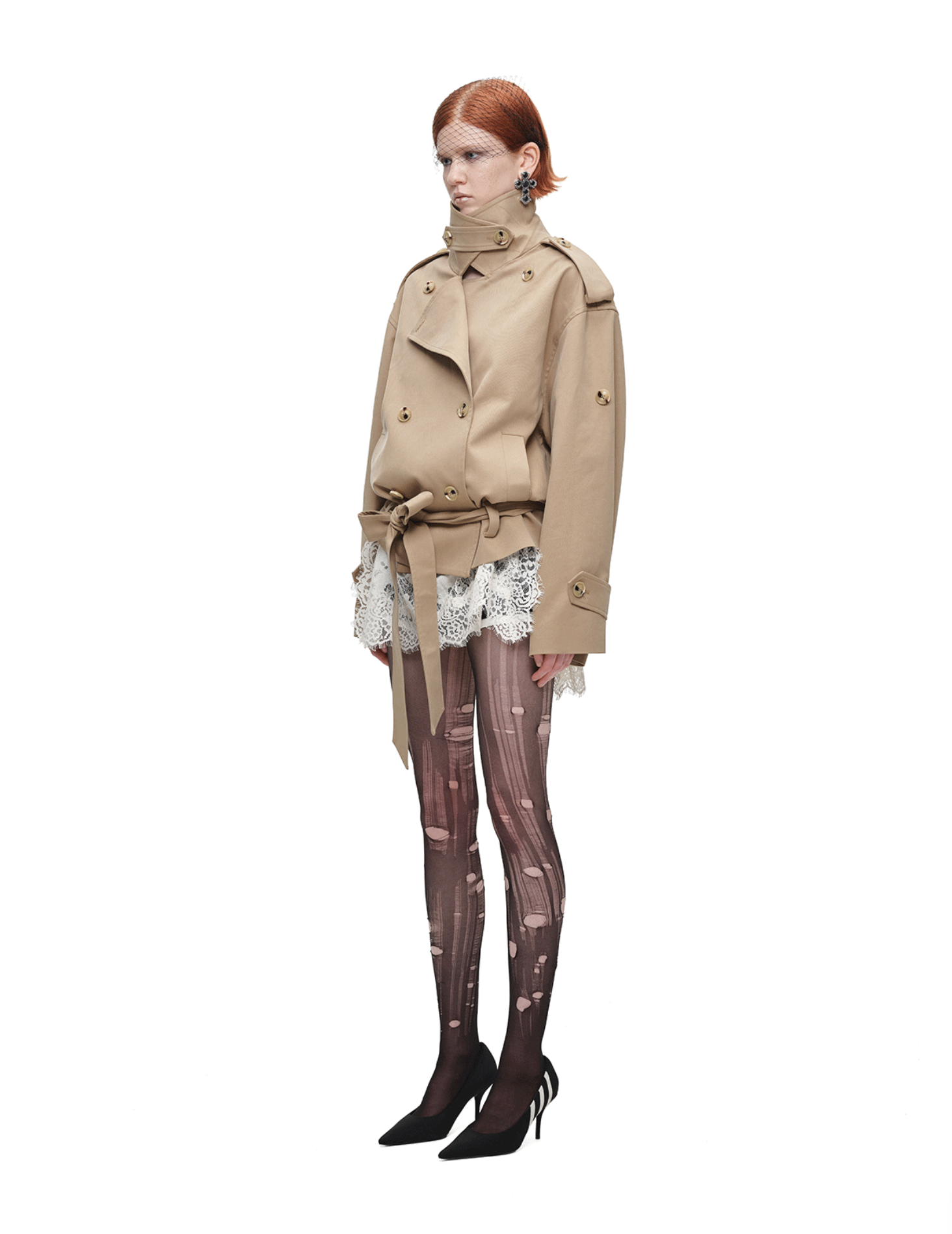 IN STOCK ♱ GOTHIC BELTED TRENCH JACKET ♱ BEIGE - Image 11