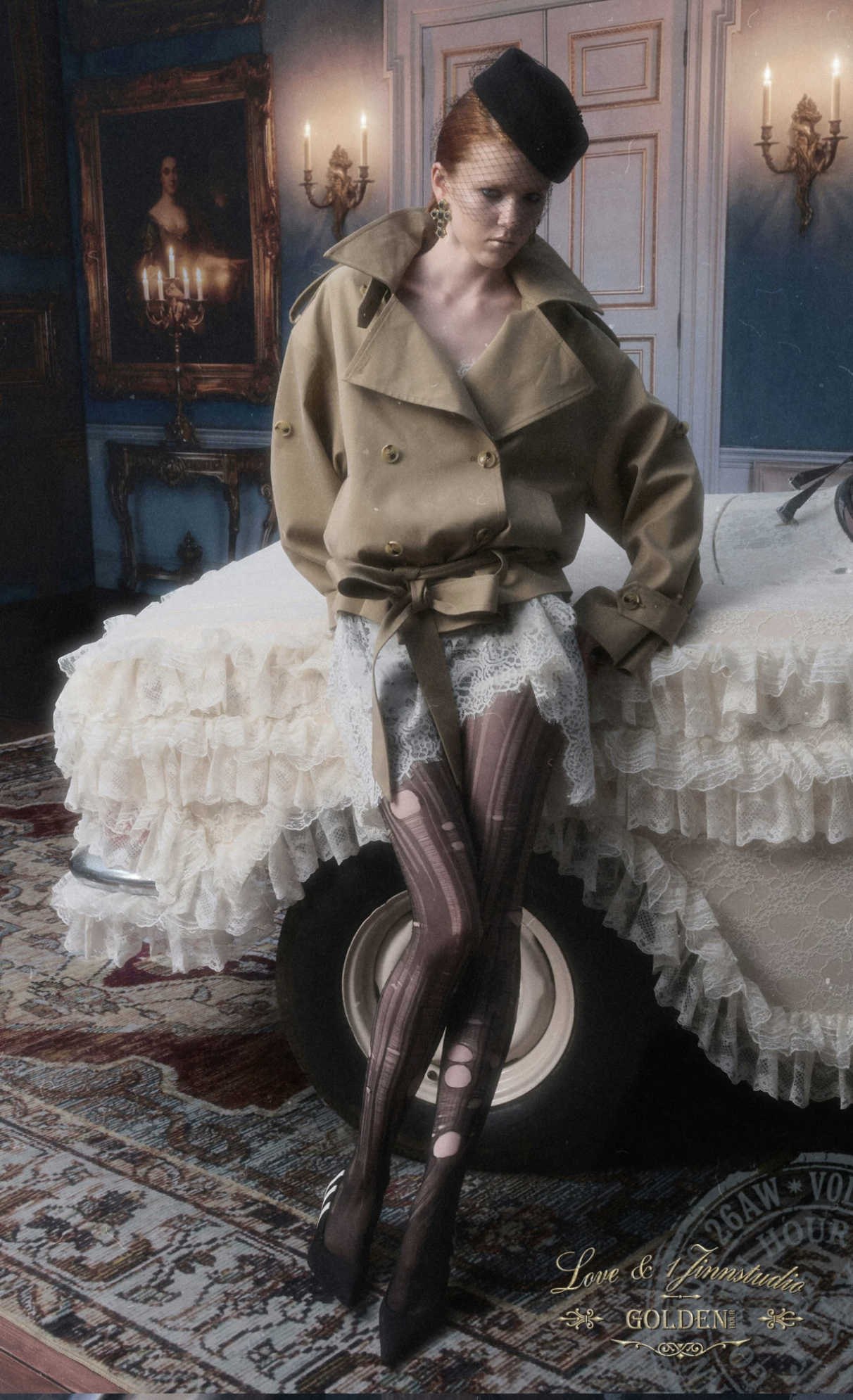 IN STOCK ♱ GOTHIC BELTED TRENCH JACKET ♱ BEIGE - Image 2
