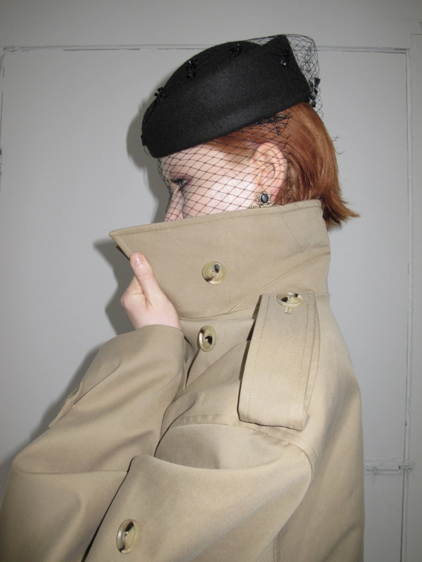 IN STOCK ♱ GOTHIC BELTED TRENCH JACKET ♱ BEIGE - Image 9