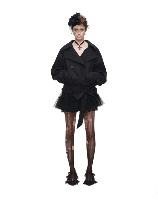 Alternative view of IN STOCK ♱ GOTHIC BELTED TRENCH JACKET ♱ BLACK