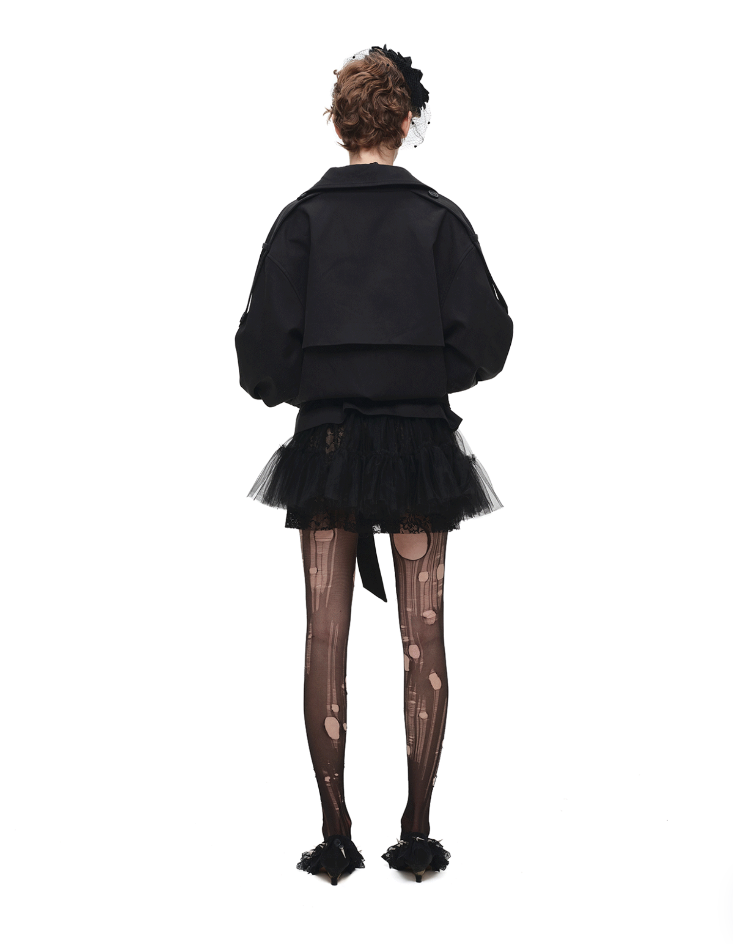 IN STOCK ♱ GOTHIC BELTED TRENCH JACKET ♱ BLACK - Image 4