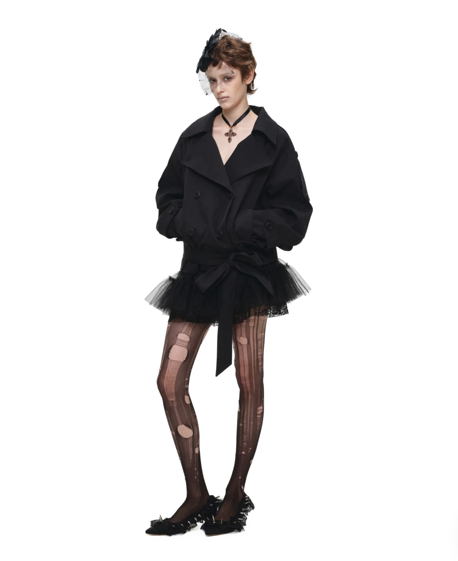 IN STOCK ♱ GOTHIC BELTED TRENCH JACKET ♱ BLACK - Image 7
