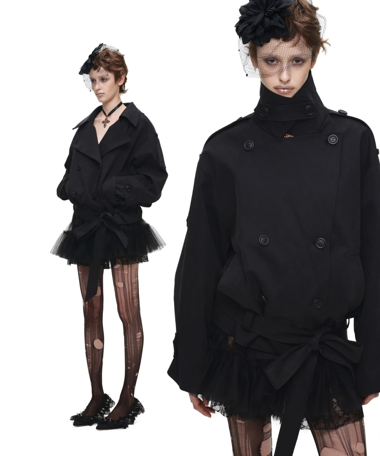 IN STOCK ♱ GOTHIC BELTED TRENCH JACKET ♱ BLACK - Image 6
