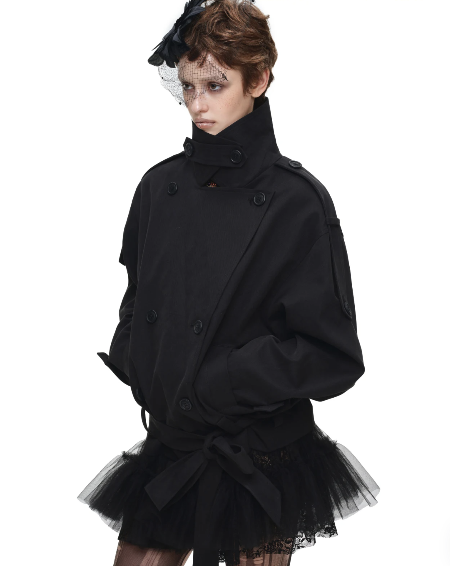IN STOCK ♱ GOTHIC BELTED TRENCH JACKET ♱ BLACK - Image 9