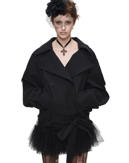 IN STOCK ♱ GOTHIC BELTED TRENCH JACKET ♱ BLACK