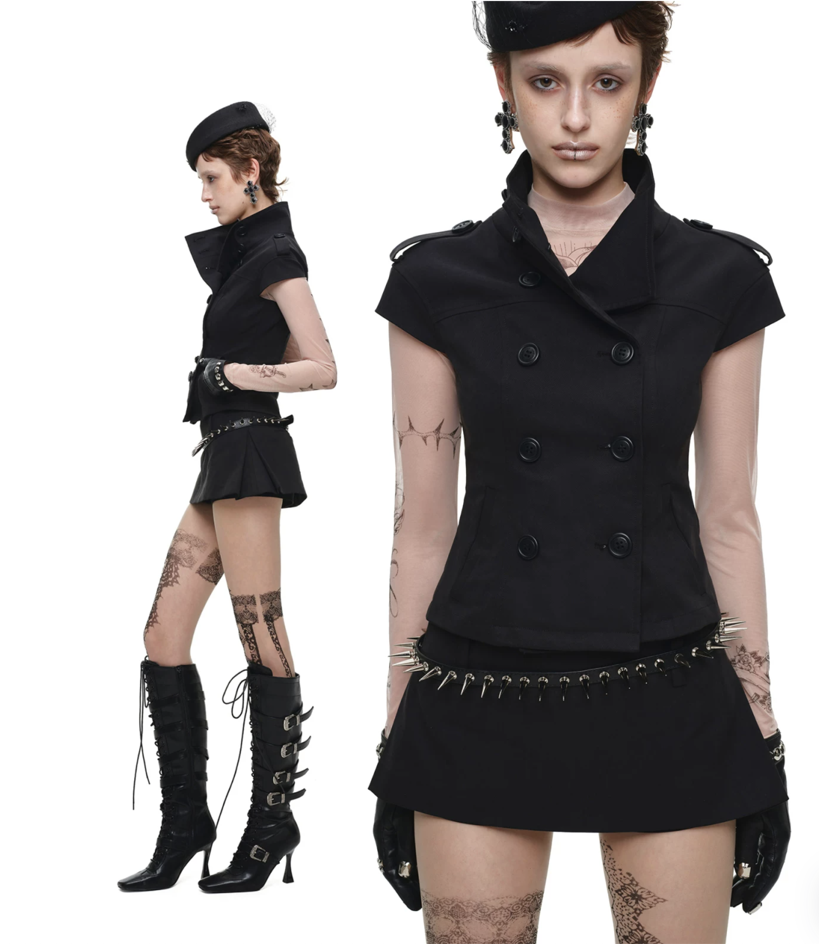 IN STOCK ♱ VICTORIA MILITARY WAISTCOAT TOP ♱ BLACK - Image 6