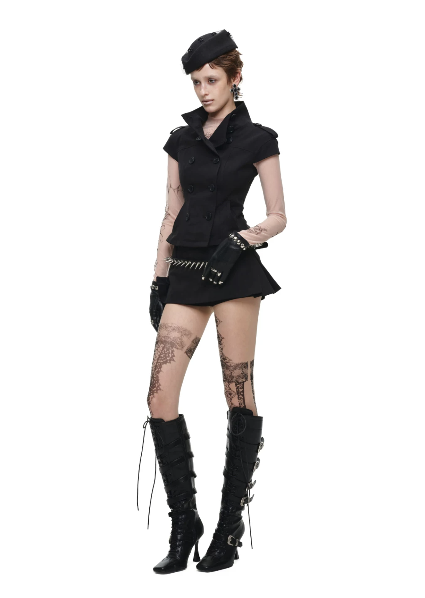 IN STOCK ♱ VICTORIA MILITARY WAISTCOAT TOP ♱ BLACK - Image 9
