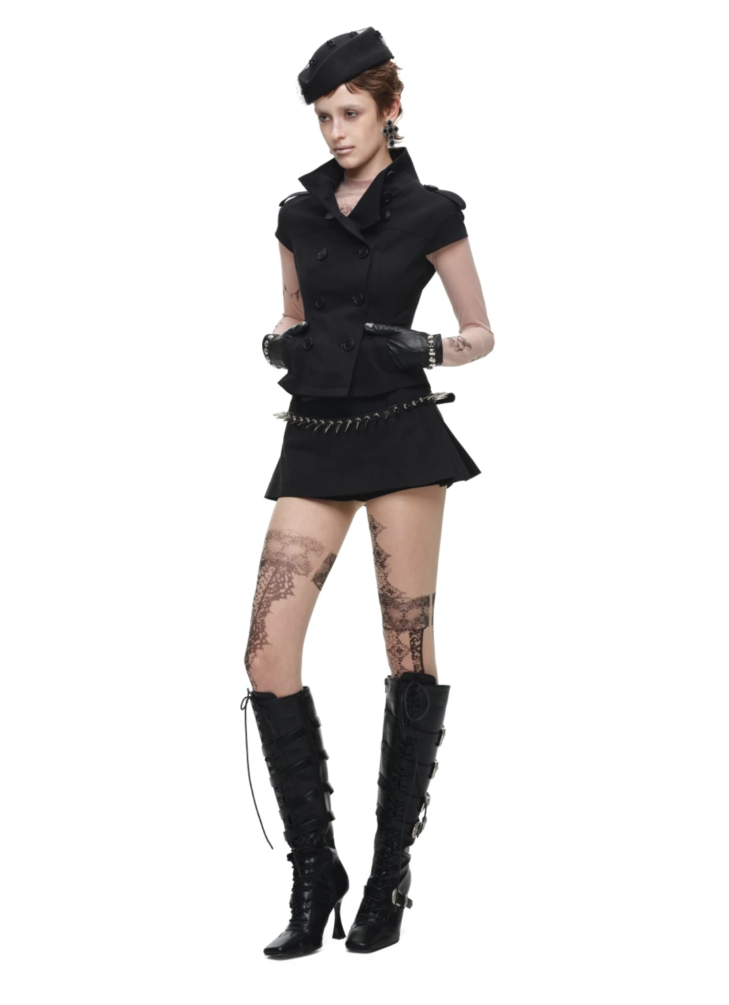 IN STOCK ♱ VICTORIA MILITARY WAISTCOAT TOP ♱ BLACK - Image 7