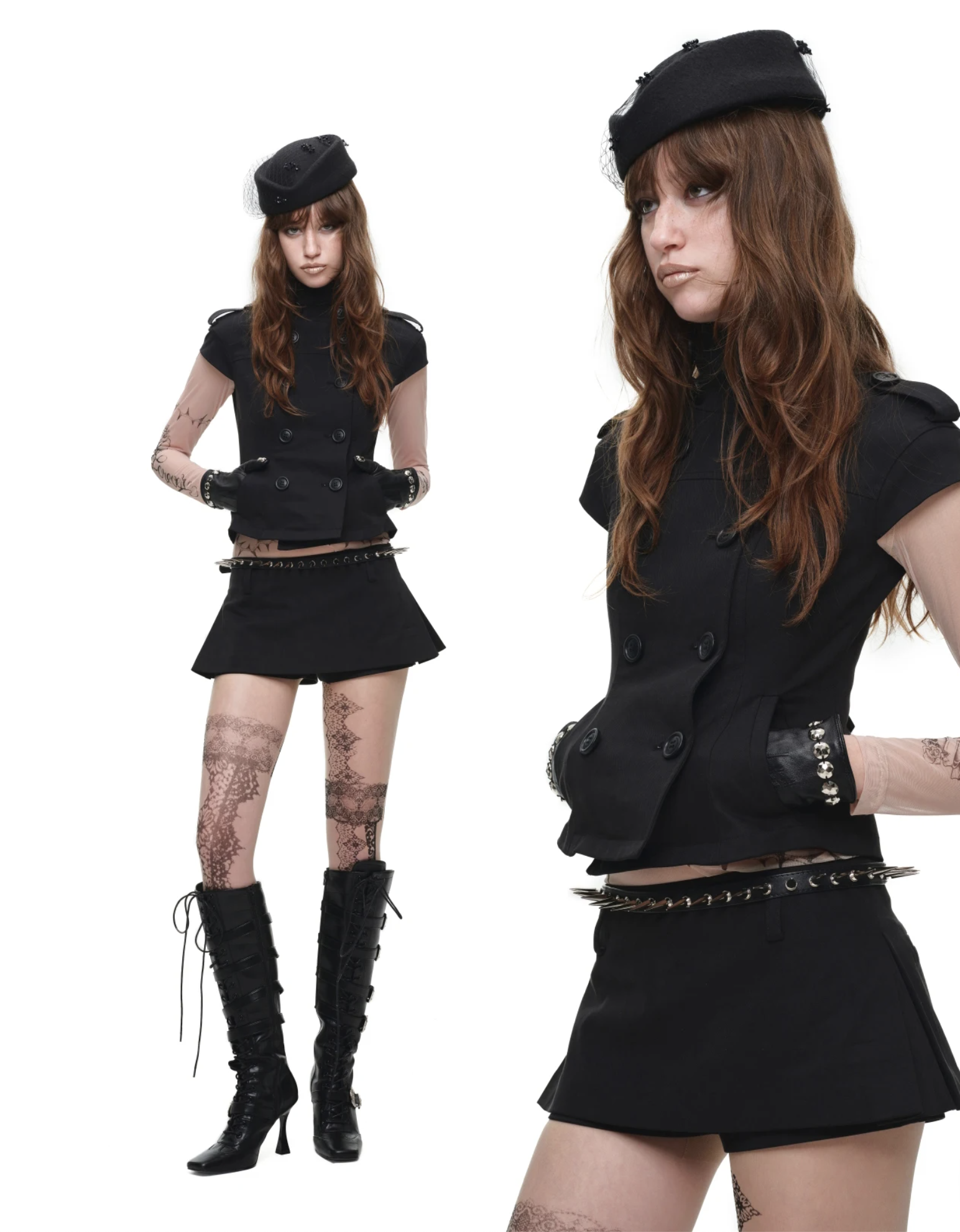 IN STOCK ♱ VICTORIA MILITARY WAISTCOAT TOP ♱ BLACK - Image 10